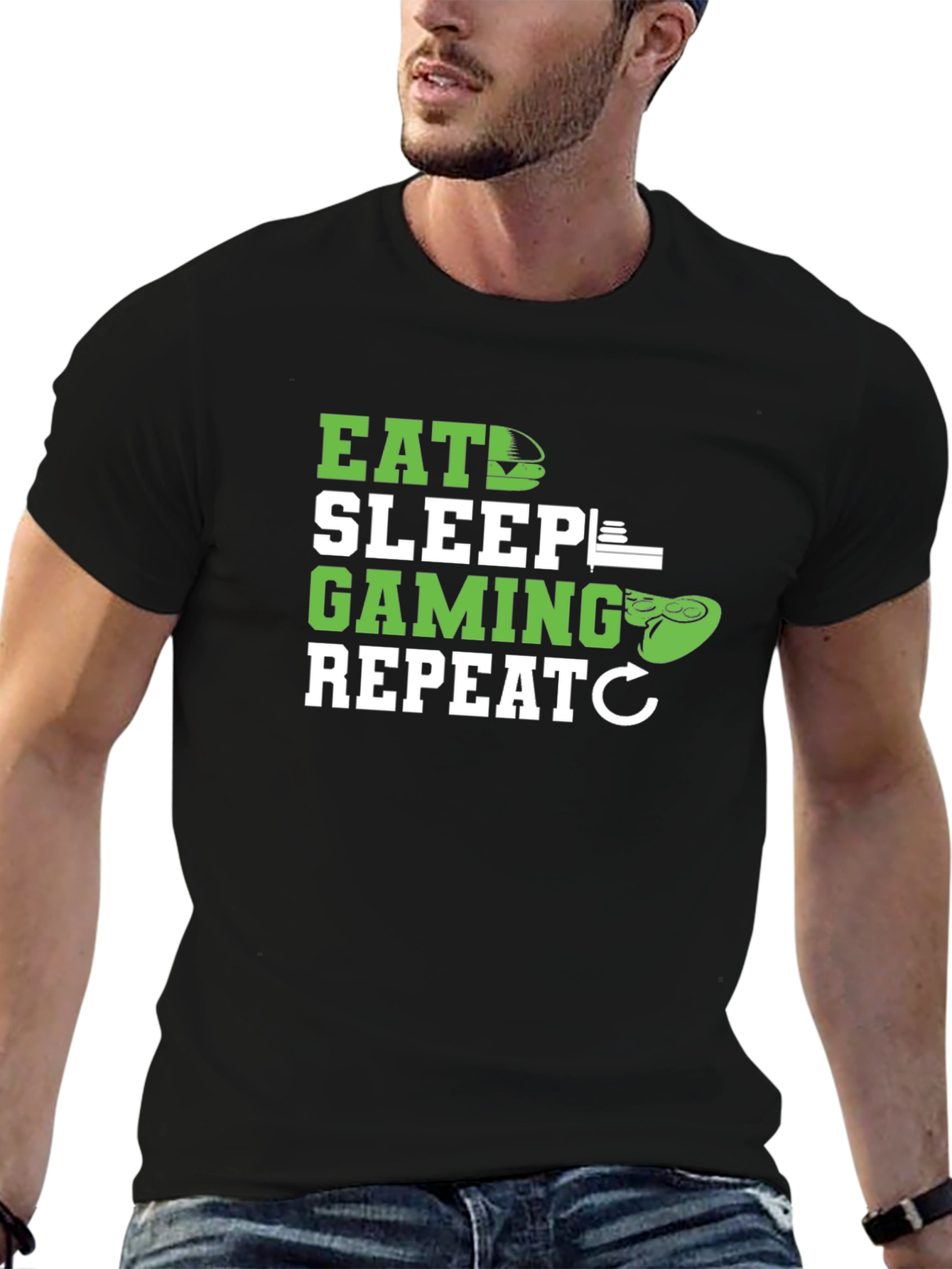 Eat Sleep Gaming Repeat T-Shirt - Gamer Lifestyle