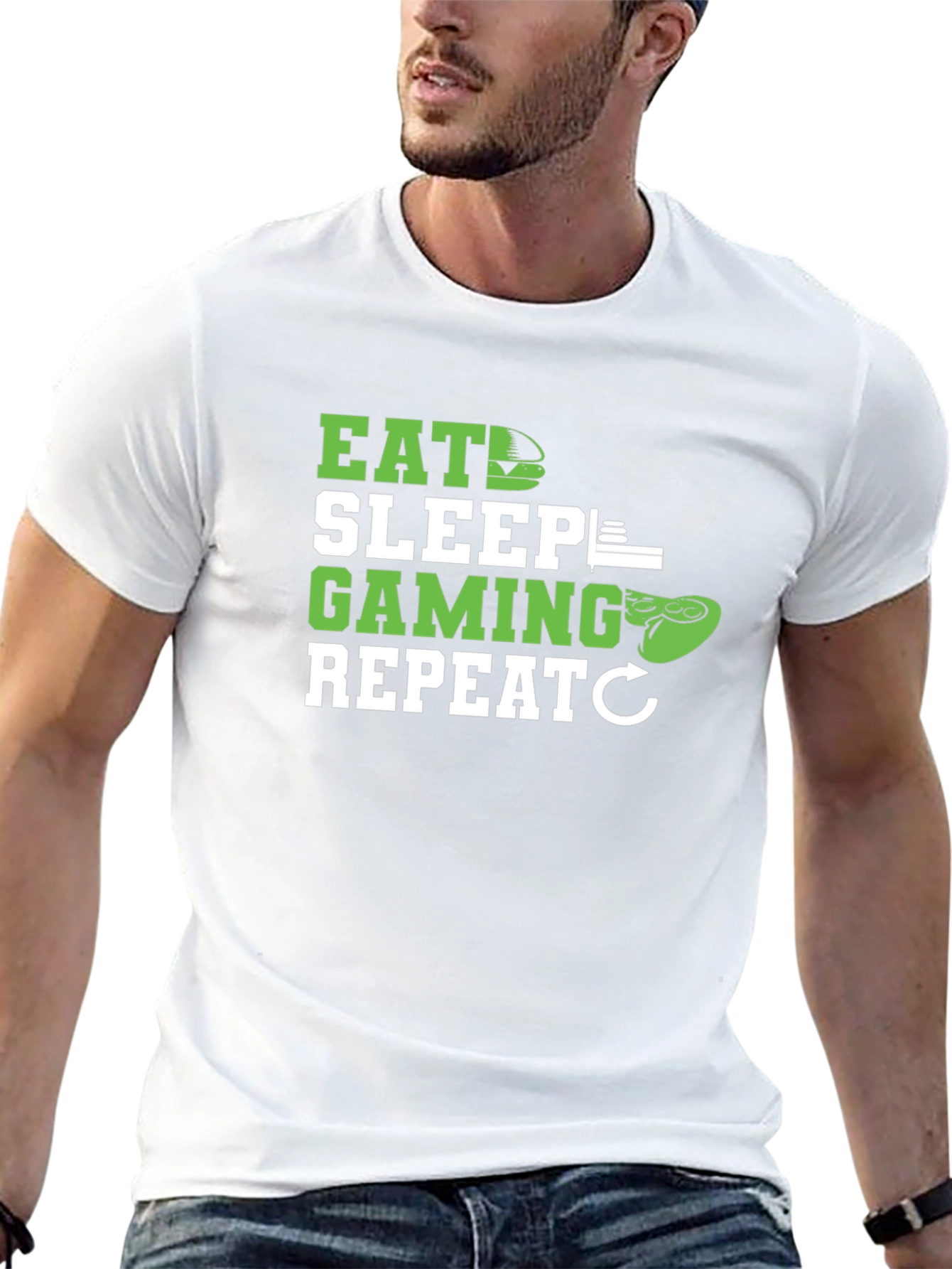 Eat Sleep Gaming Repeat T-Shirt - Gamer Lifestyle