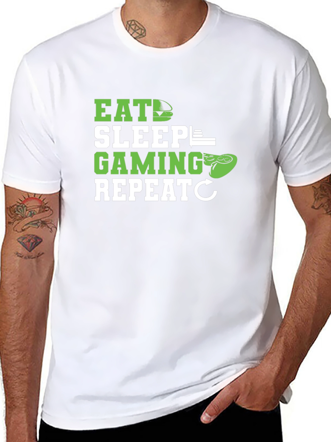 Eat Sleep Gaming Repeat T-Shirt - Gamer Lifestyle