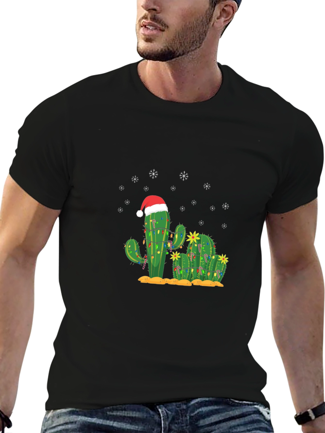 Christmas Cactus T-Shirt - Holiday Graphic Tee