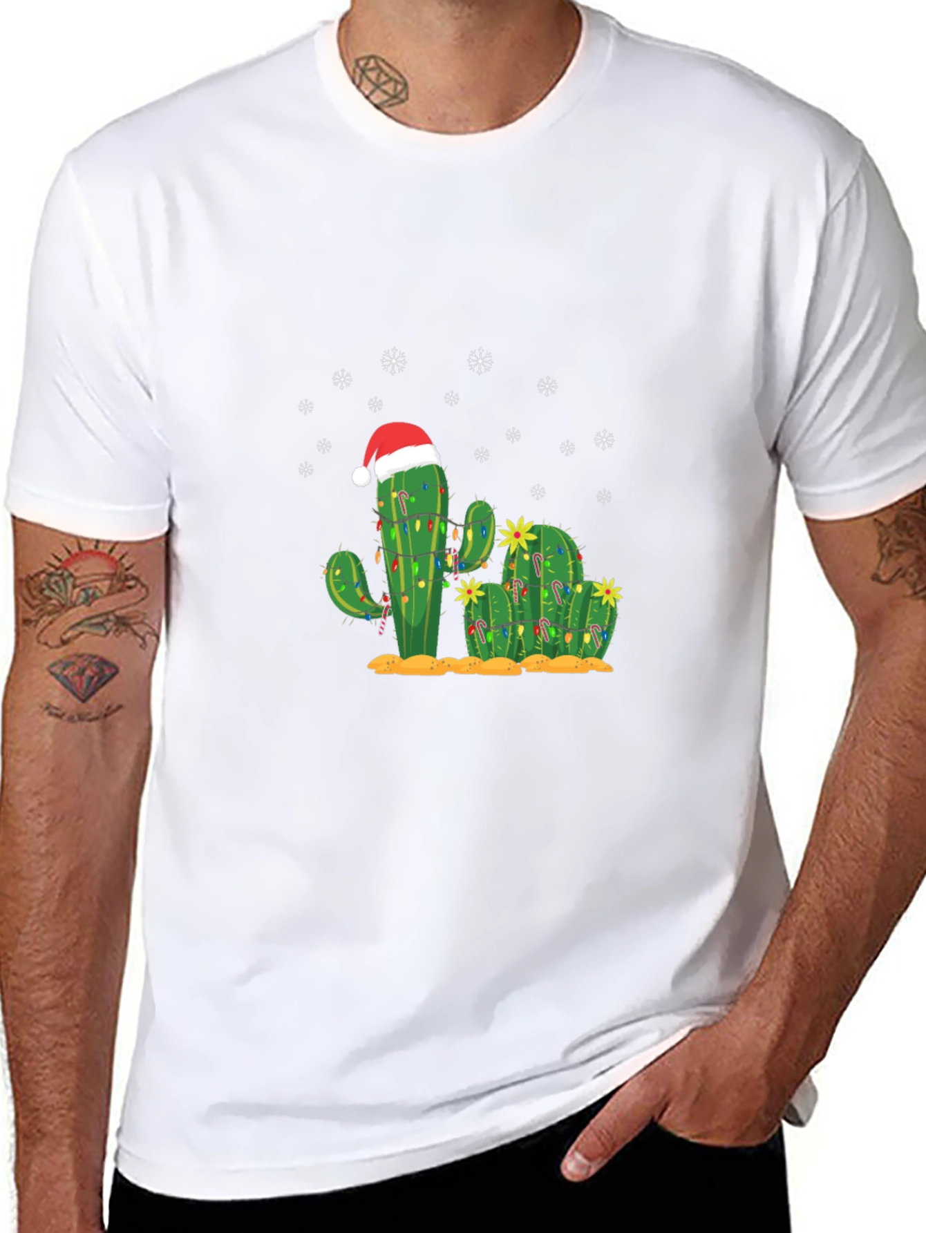 Christmas Cactus T-Shirt - Holiday Graphic Tee
