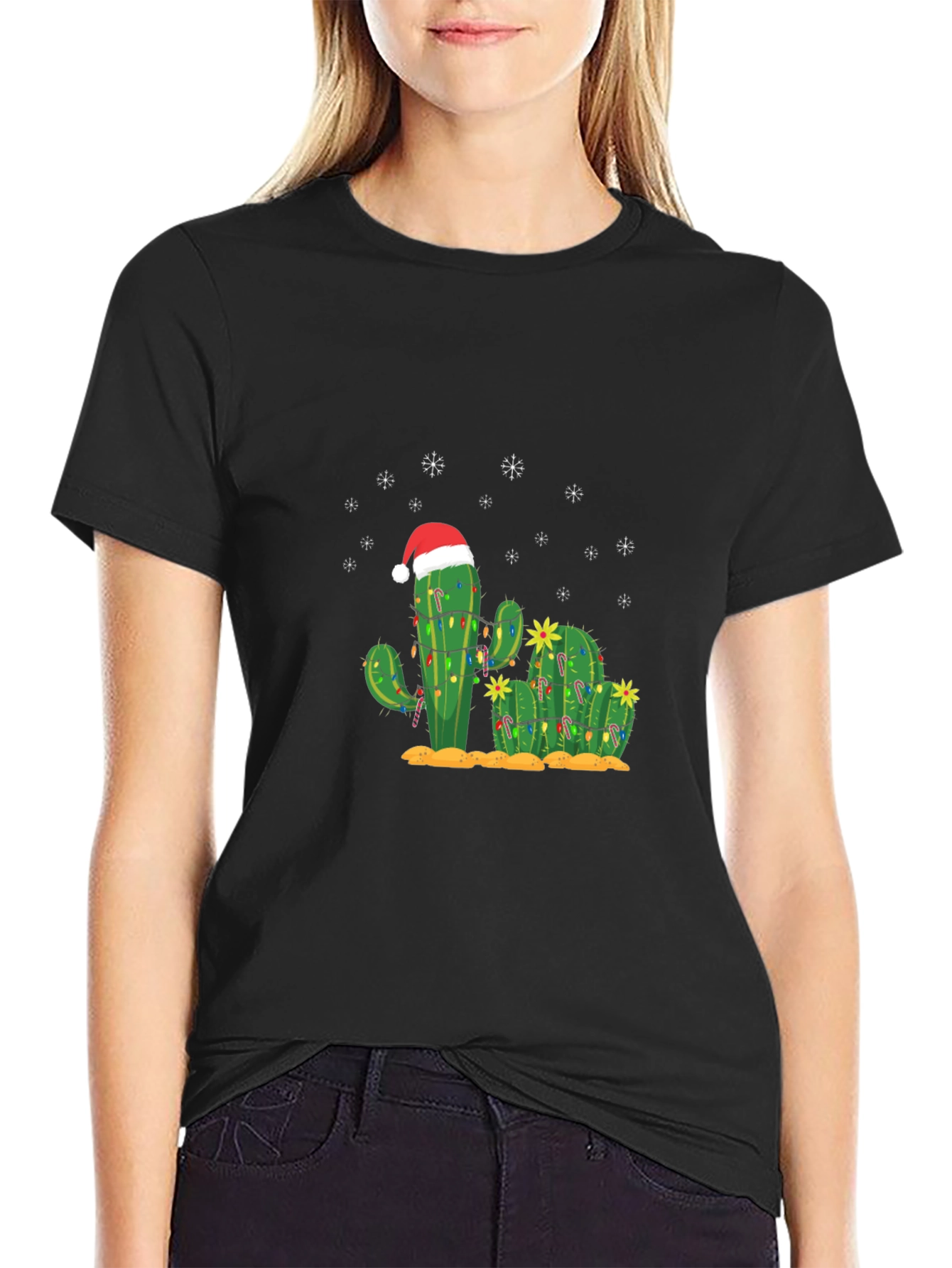 Christmas Cactus T-Shirt - Holiday Graphic Tee