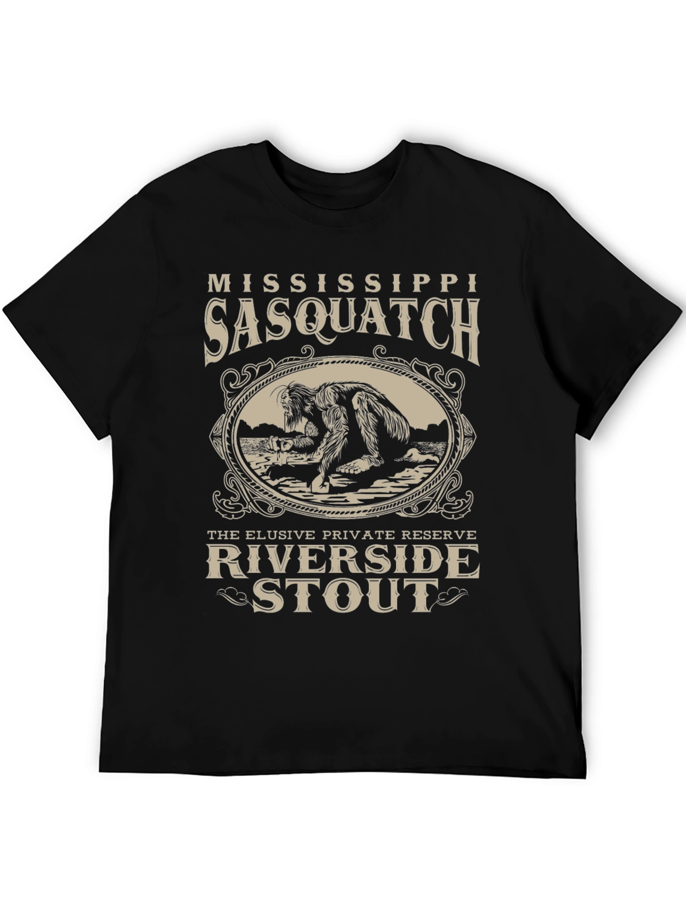Mississippi Sasquatch Riverside Stout Black T-Shirt