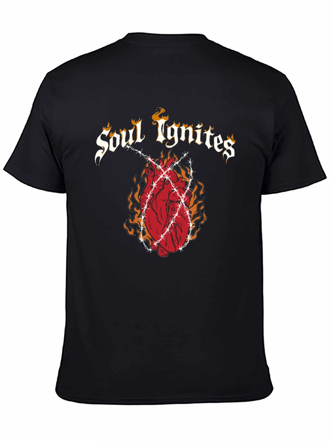 Soul Ignites Graphic Print Black T-Shirt