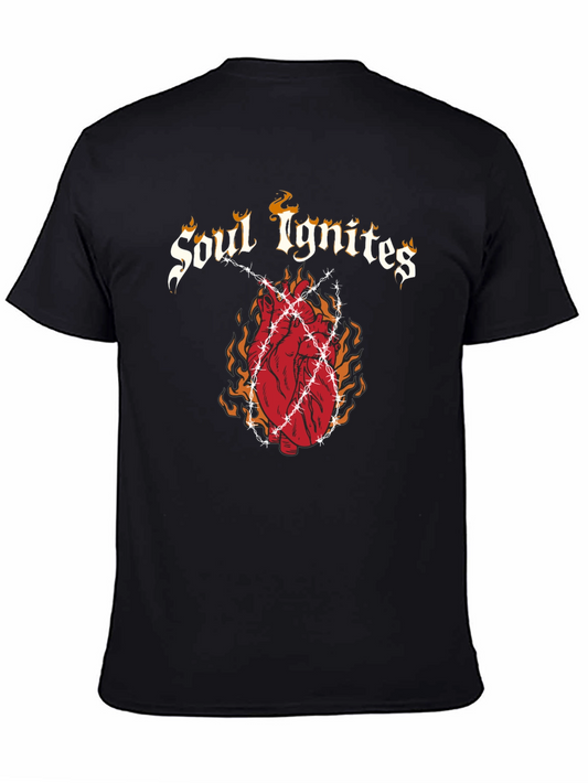Soul Ignites Graphic Print Black T-Shirt