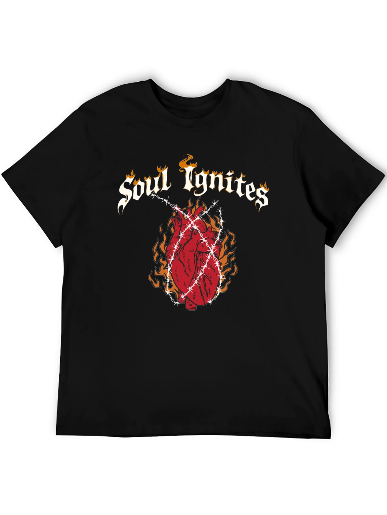 Soul Ignites Graphic Print Black T-Shirt