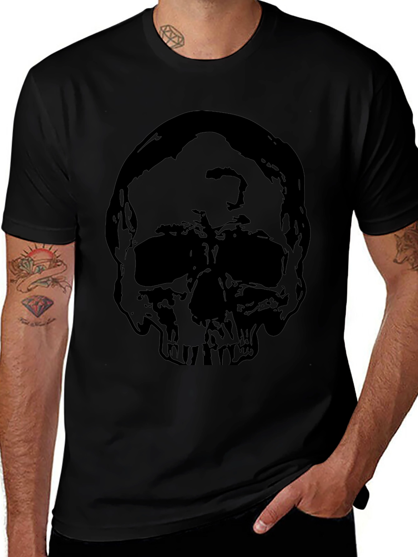 Skull Graphic Black T-Shirt for Men