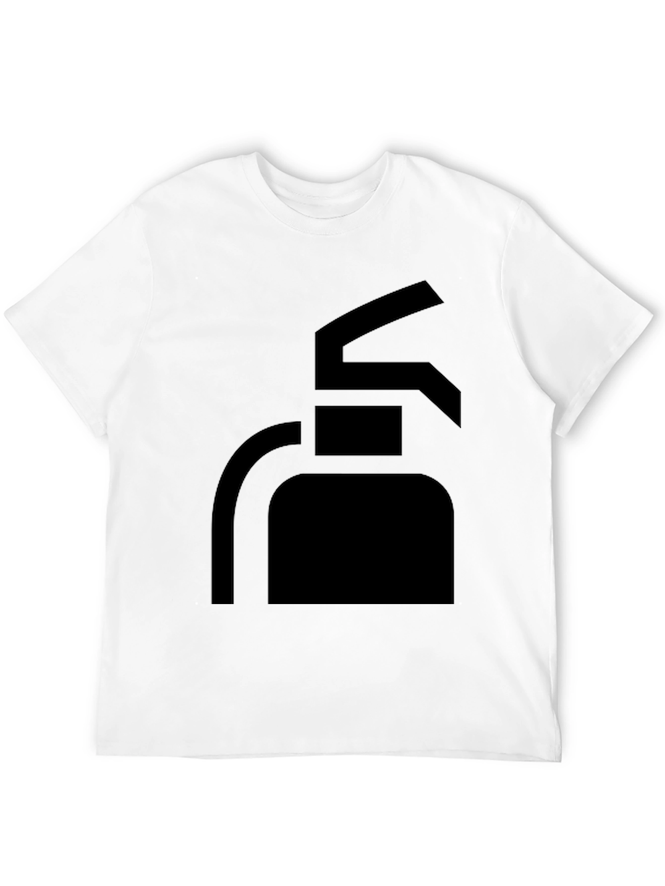 Mens Black T-Shirt with Fire Extinguisher Graphic