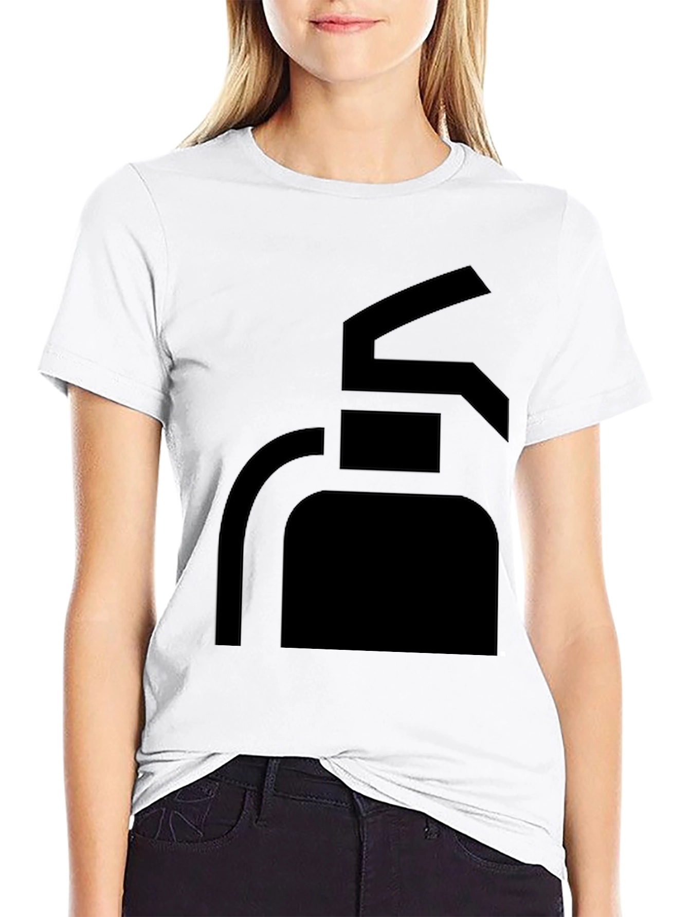 Mens Black T-Shirt with Fire Extinguisher Graphic