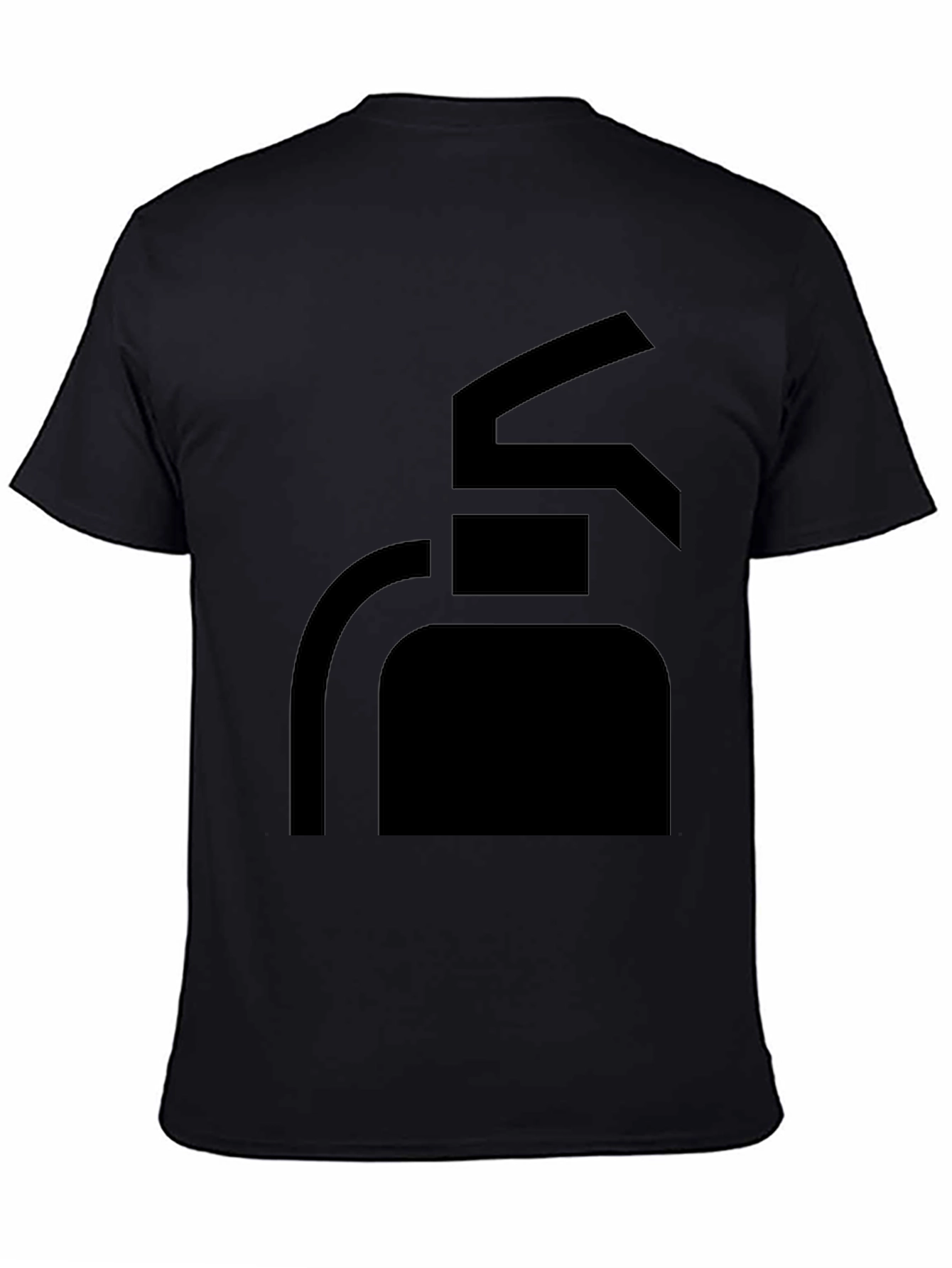 Mens Black T-Shirt with Fire Extinguisher Graphic