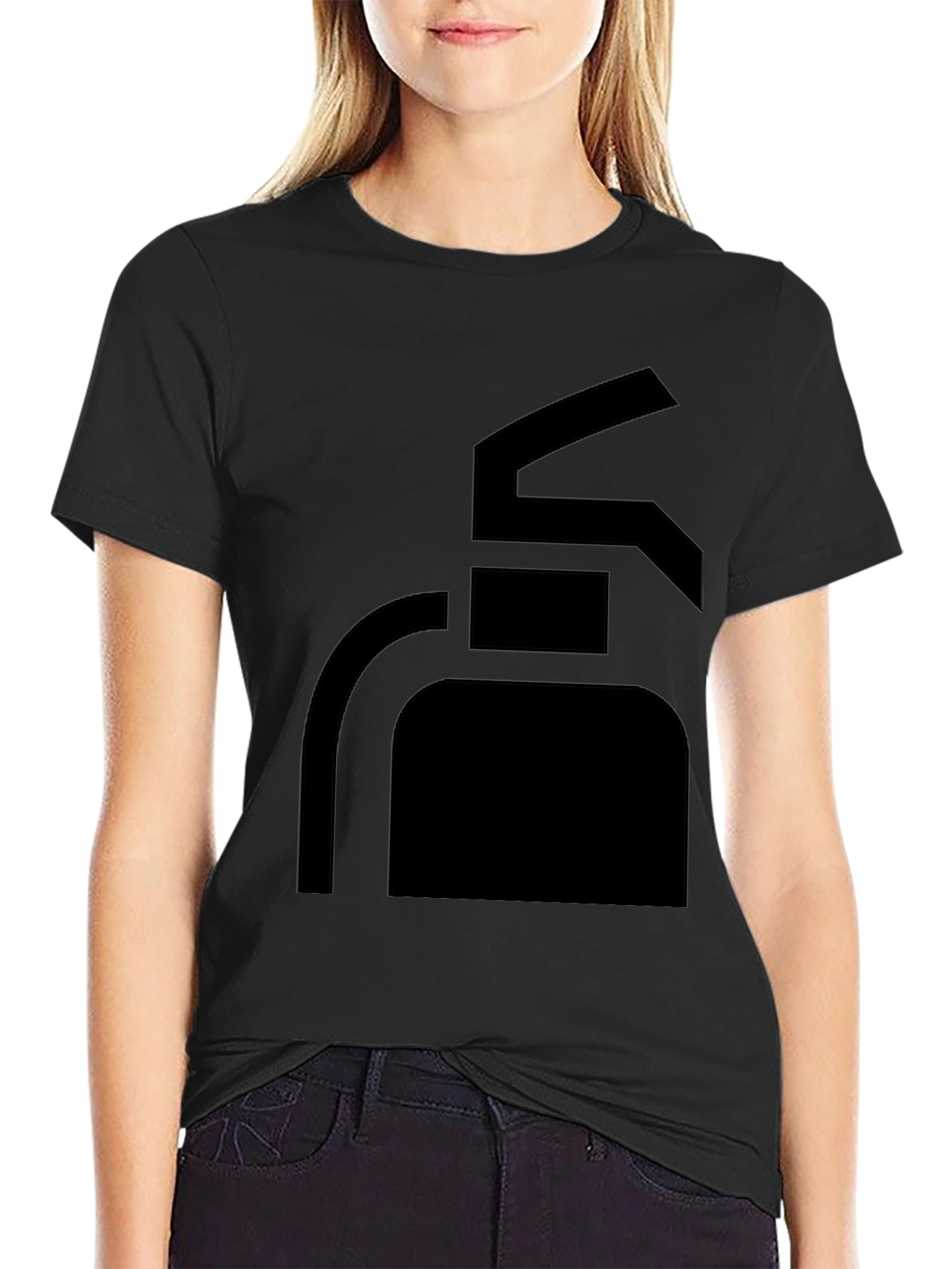 Mens Black T-Shirt with Fire Extinguisher Graphic