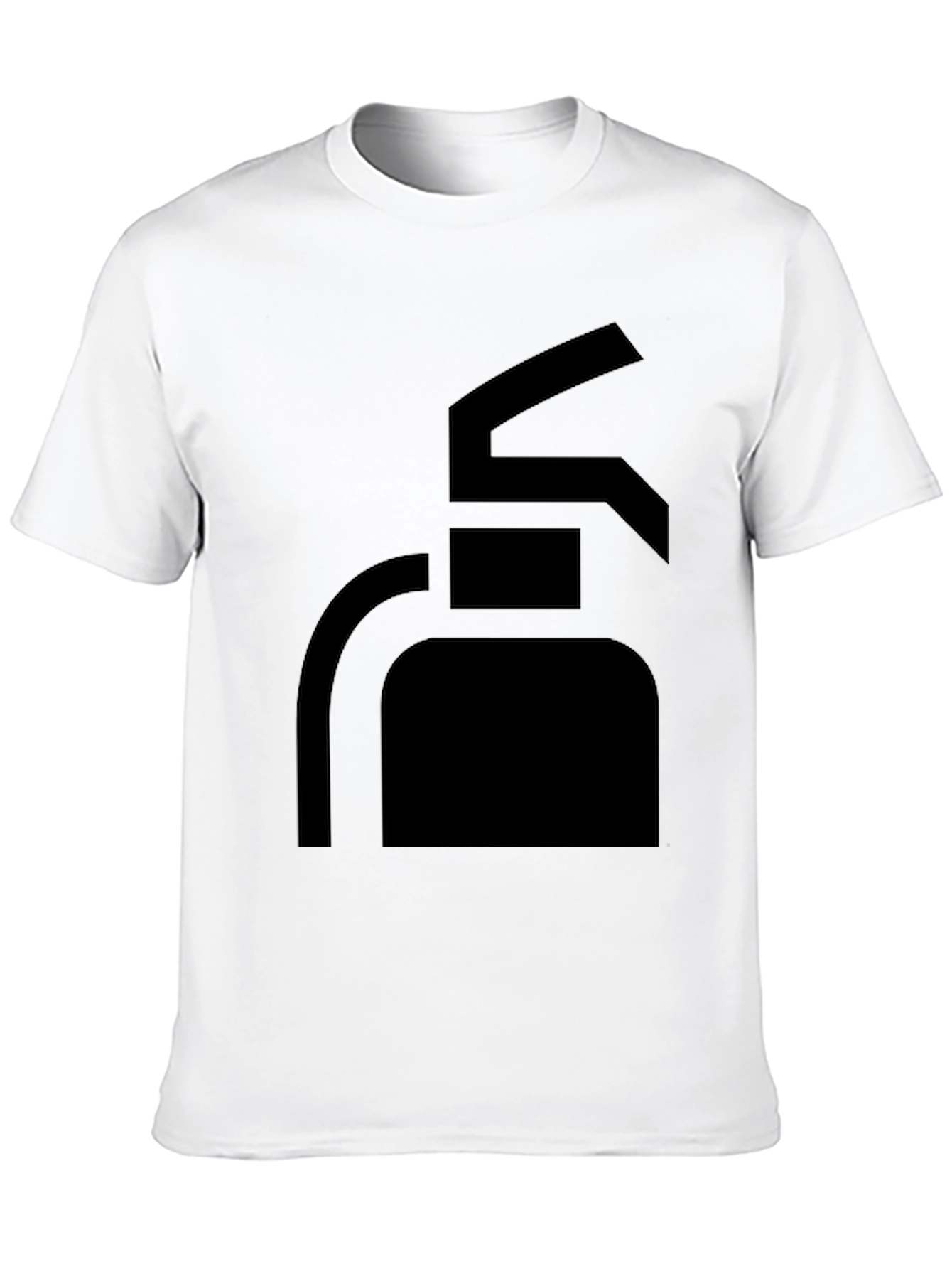 Mens Black T-Shirt with Fire Extinguisher Graphic