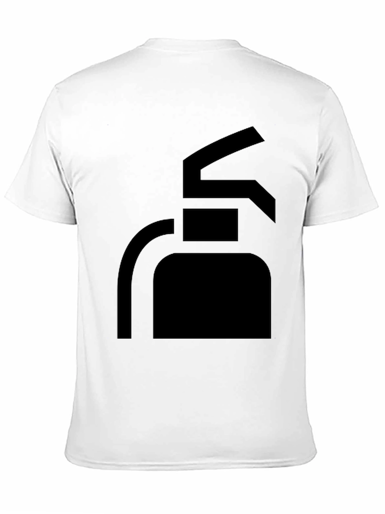 Mens Black T-Shirt with Fire Extinguisher Graphic