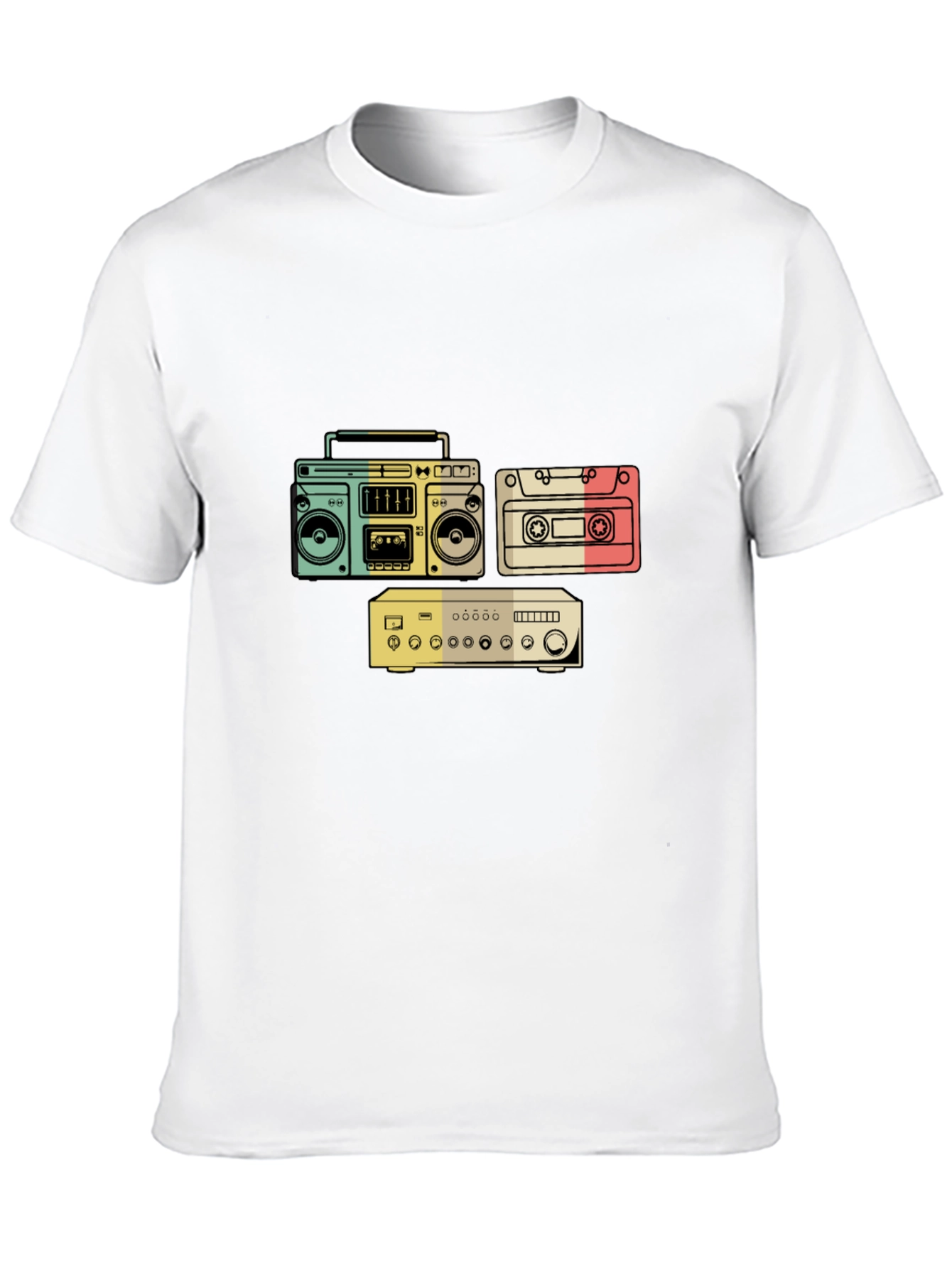 Retro Audio T-Shirt - Boombox Cassette Amplifier Design