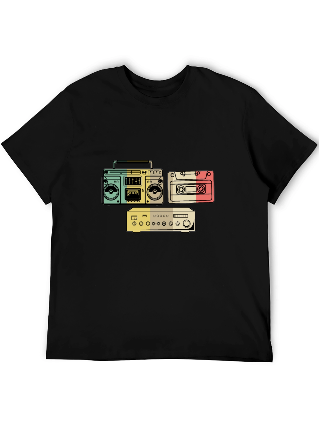 Retro Audio T-Shirt - Boombox Cassette Amplifier Design