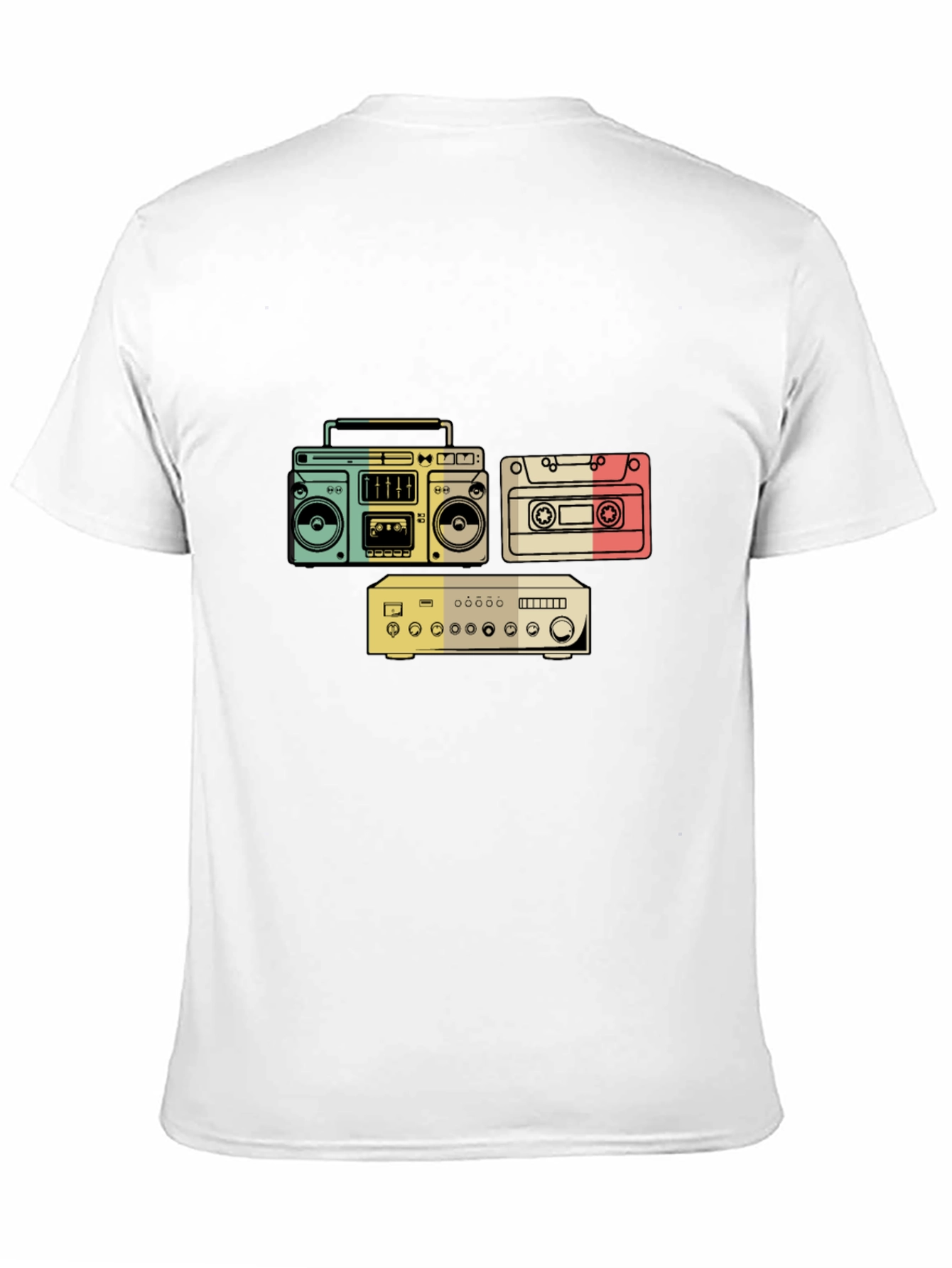 Retro Audio T-Shirt - Boombox Cassette Amplifier Design