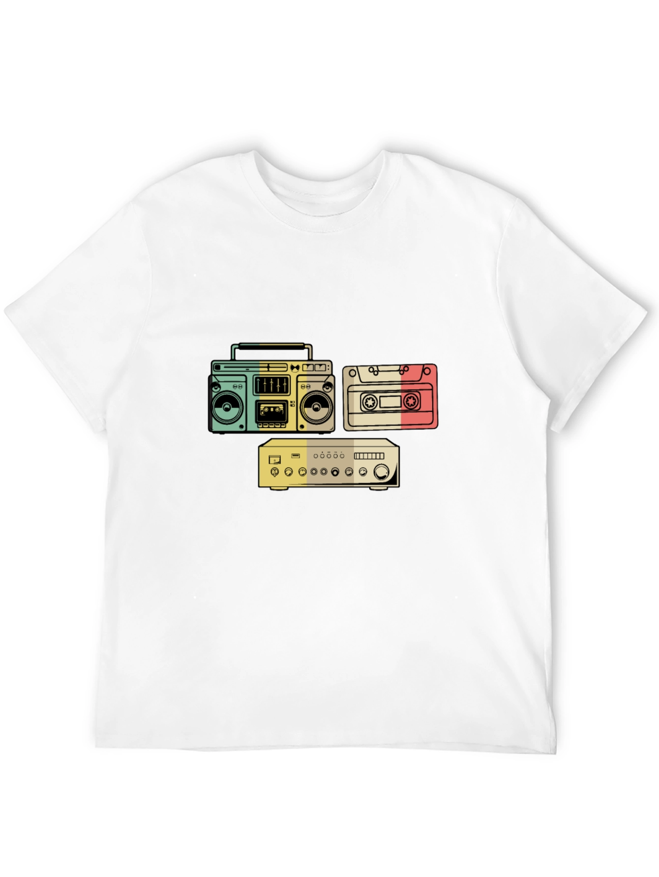 Retro Audio T-Shirt - Boombox Cassette Amplifier Design