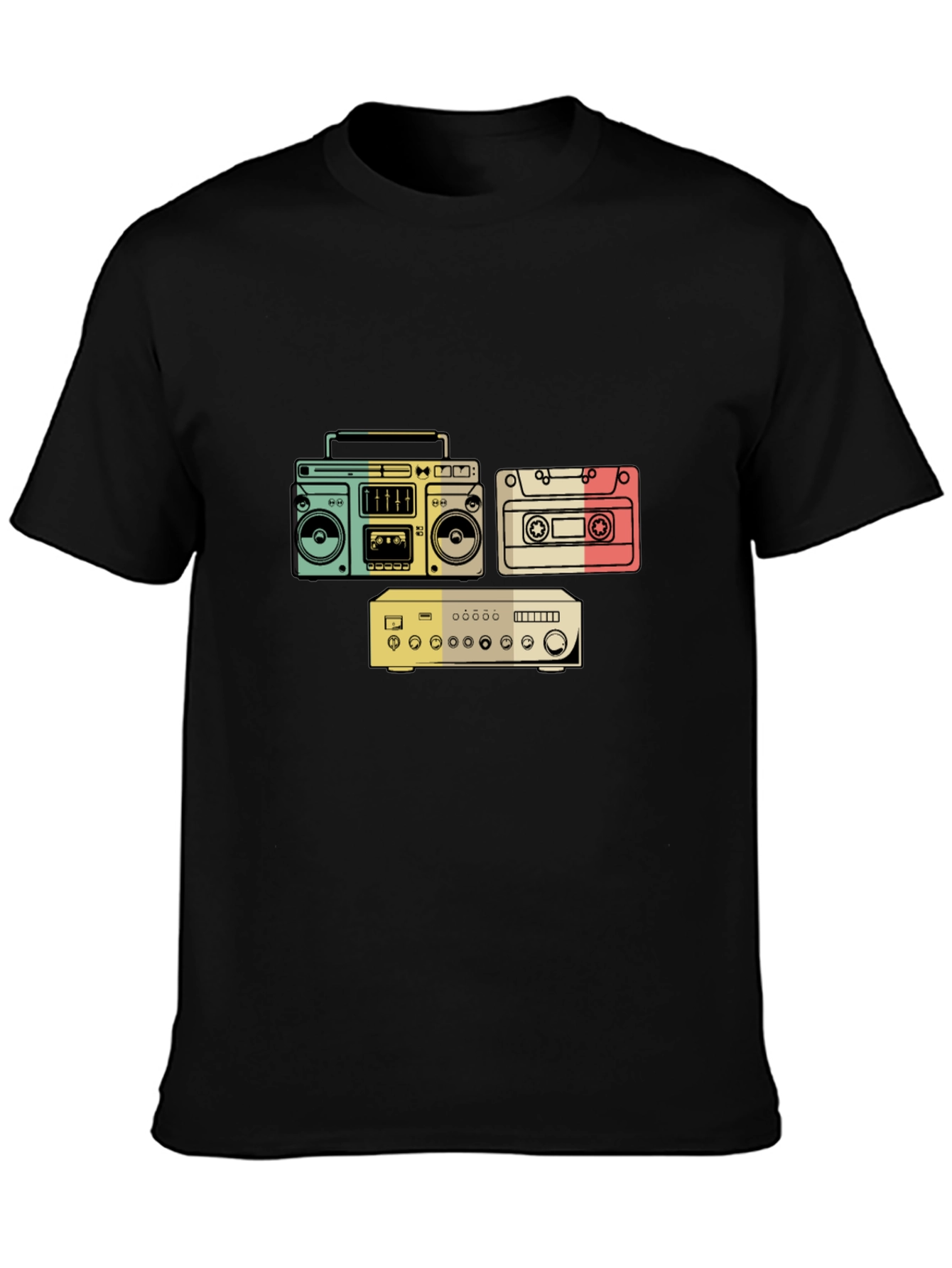 Retro Audio T-Shirt - Boombox Cassette Amplifier Design