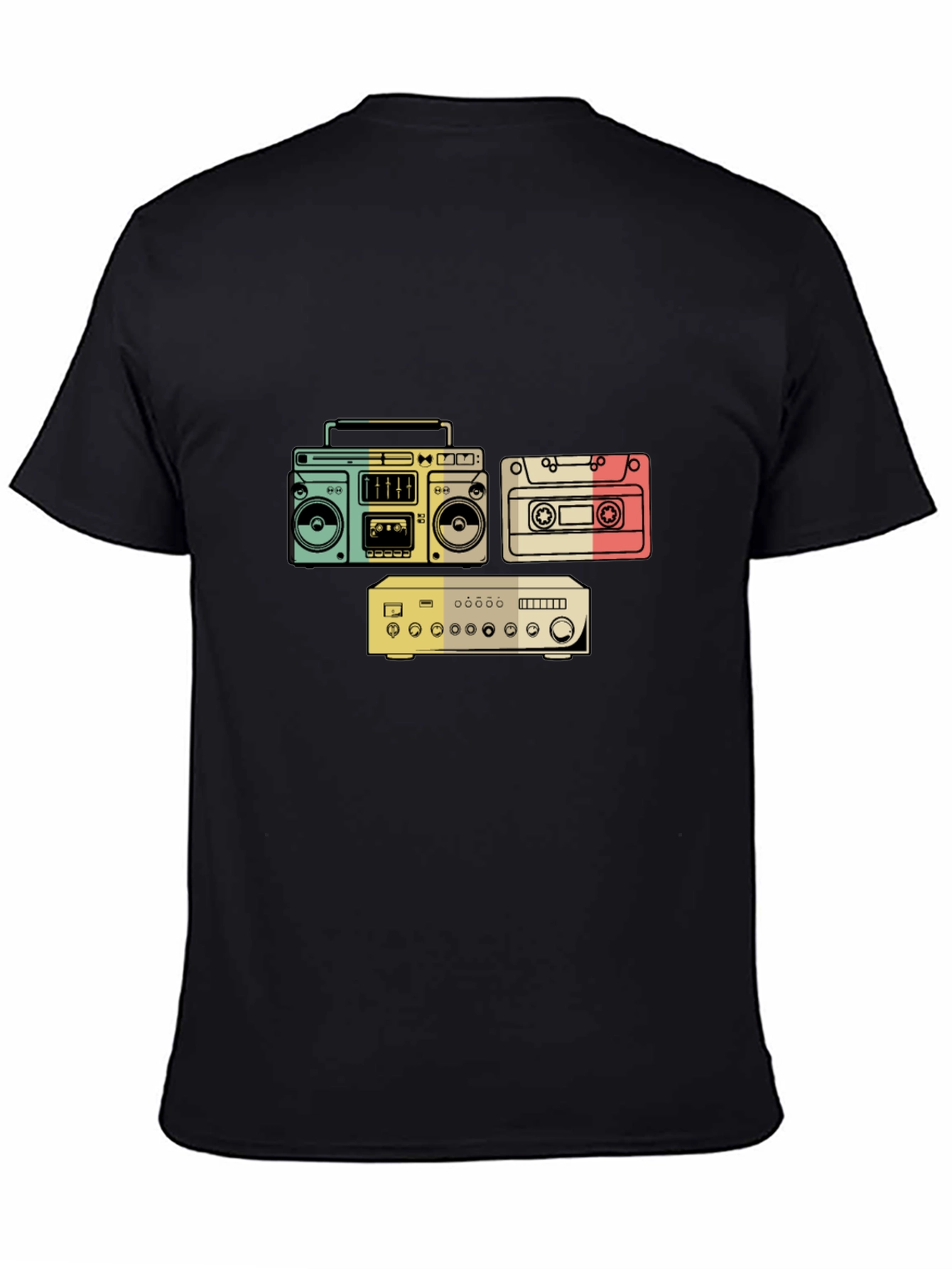 Retro Audio T-Shirt - Boombox Cassette Amplifier Design