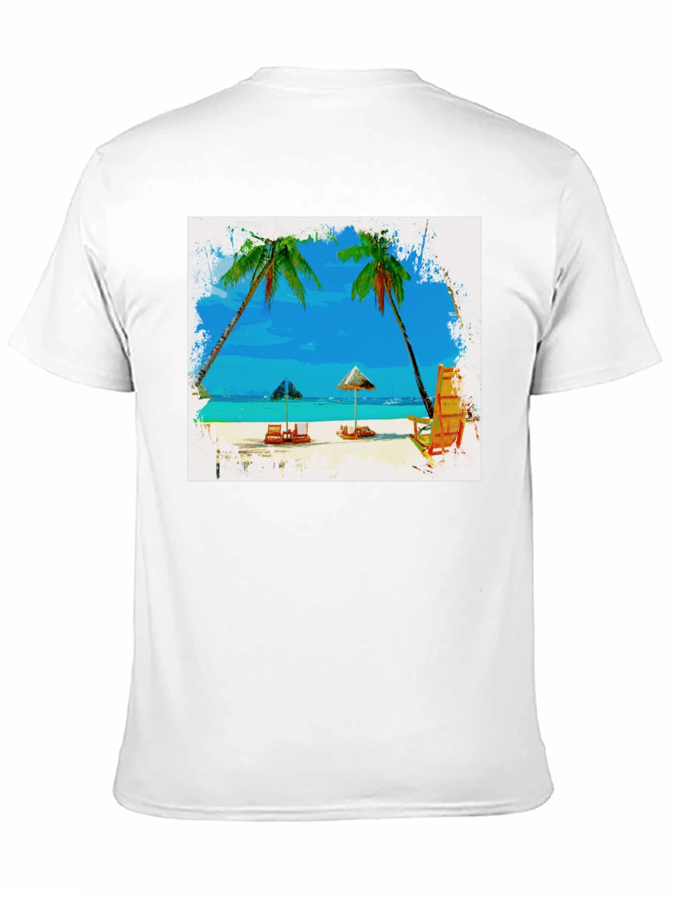 Beach Scene Graphic Tee - Tropical T-Shirt