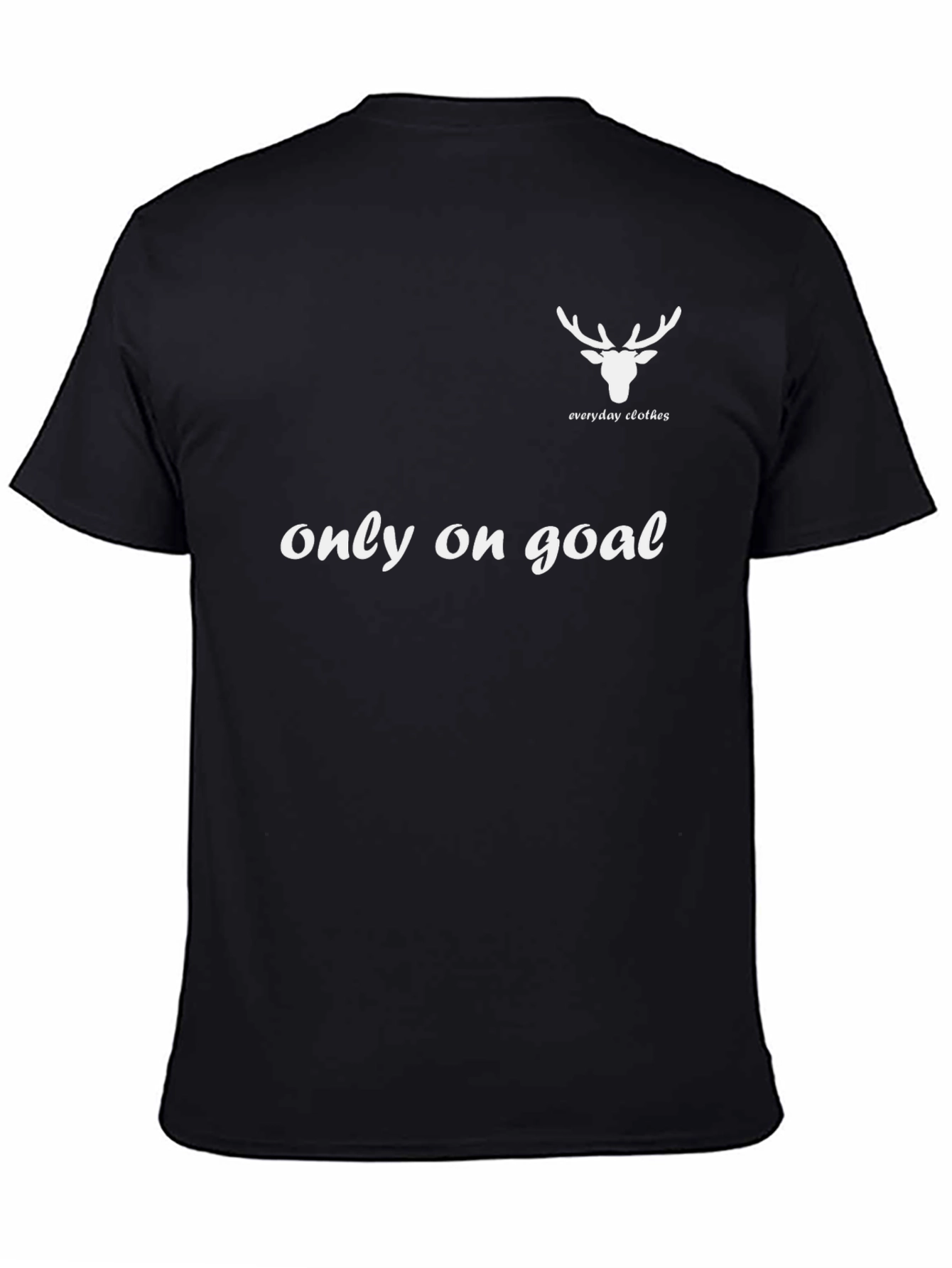 Mens Black Deer Everyday Clothes Graphic T-Shirt