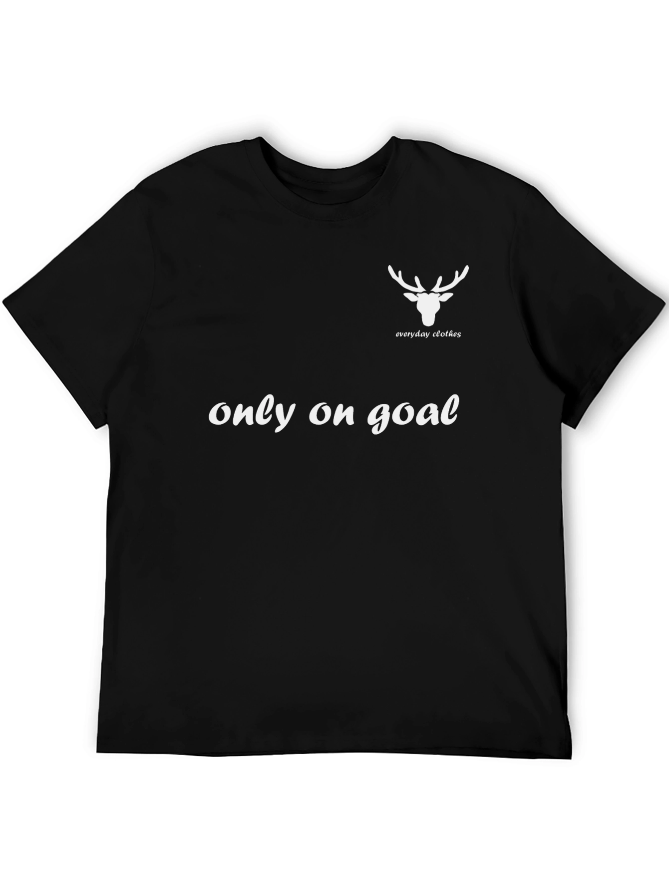 Mens Black Deer Everyday Clothes Graphic T-Shirt