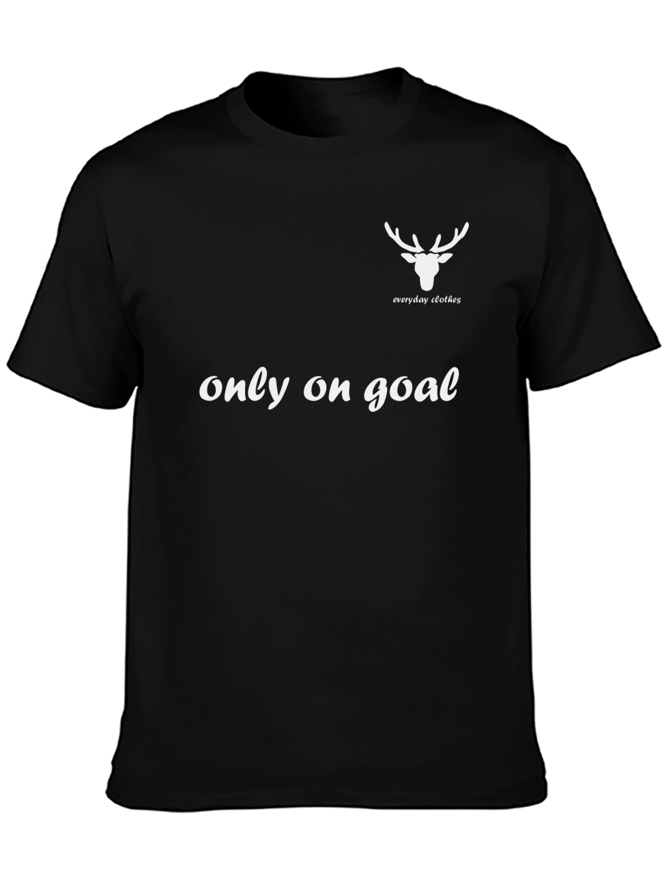 Mens Black Deer Everyday Clothes Graphic T-Shirt