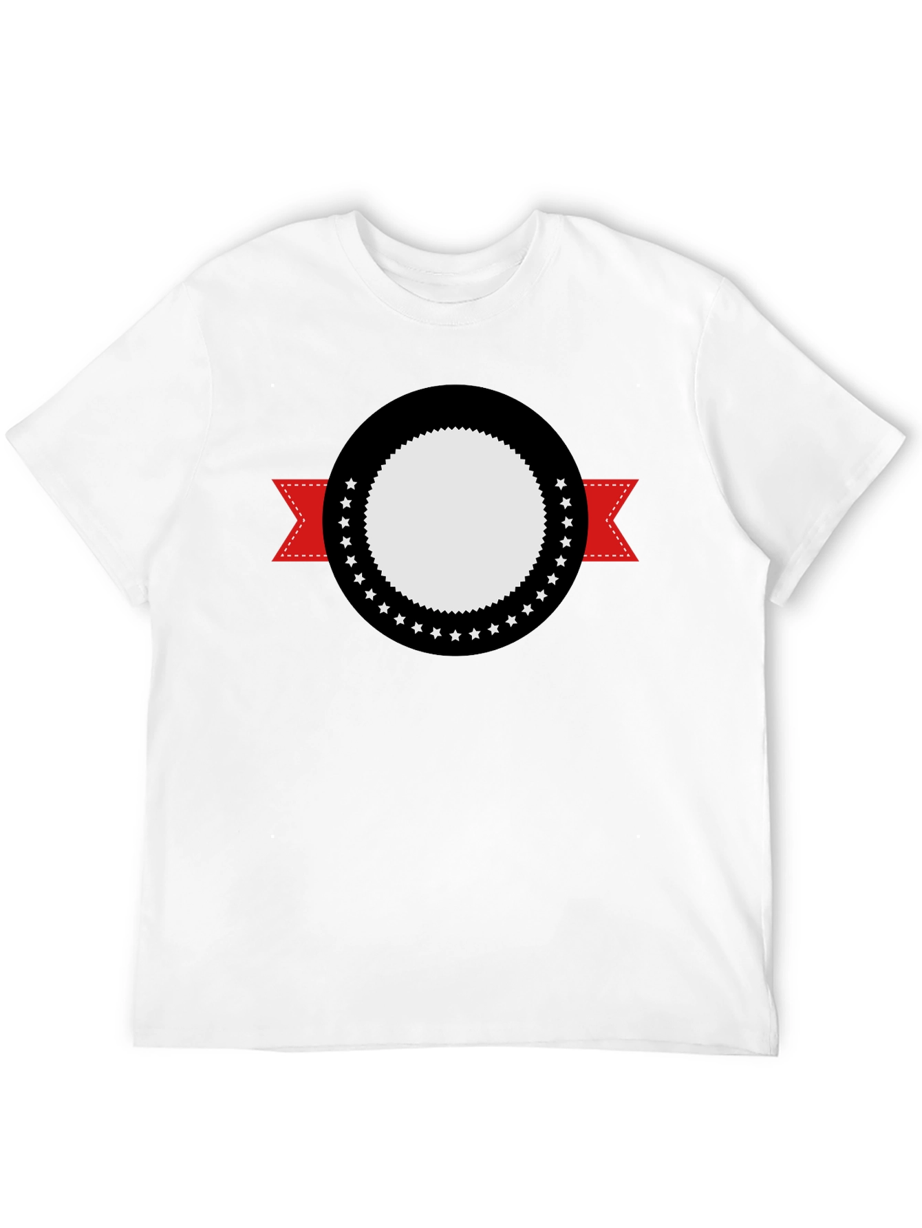 Modern Black Tee with Graphic Emblem Design