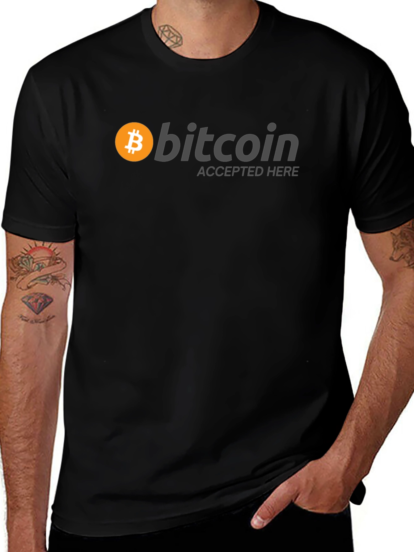 Bitcoin Accepted Here Black T-Shirt