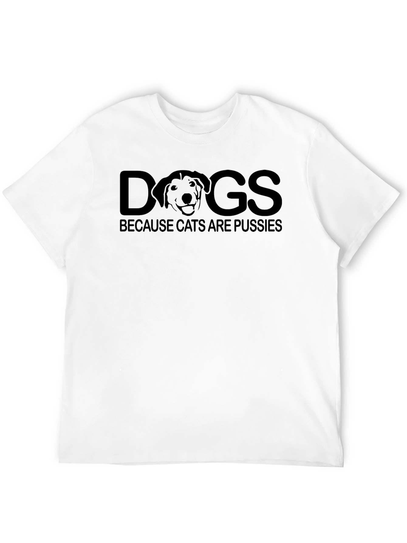 Funny Dogs Over Cats Graphic Tee - Black