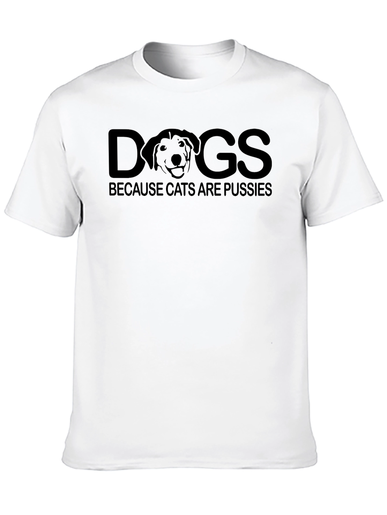 Funny Dogs Over Cats Graphic Tee - Black