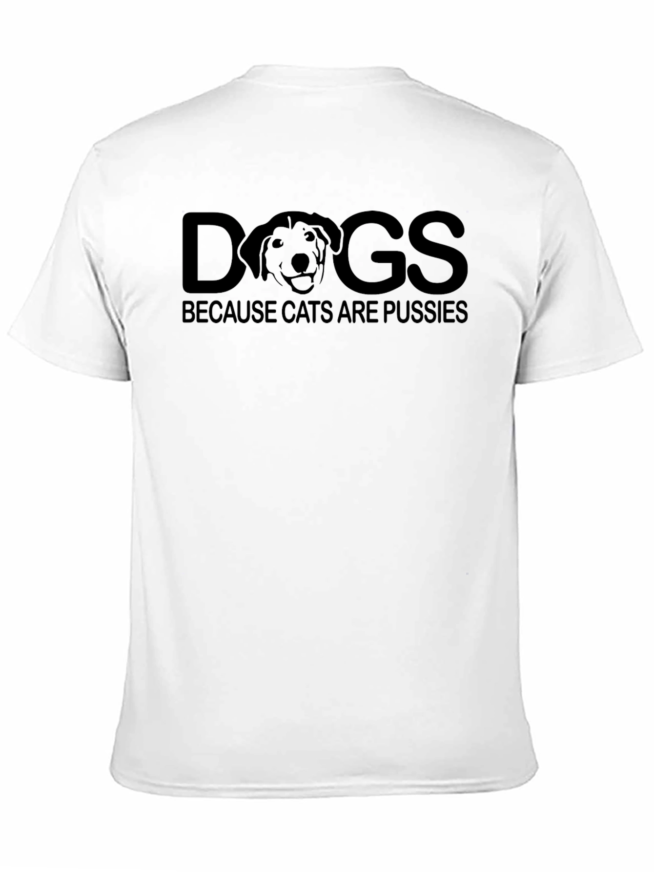 Funny Dogs Over Cats Graphic Tee - Black
