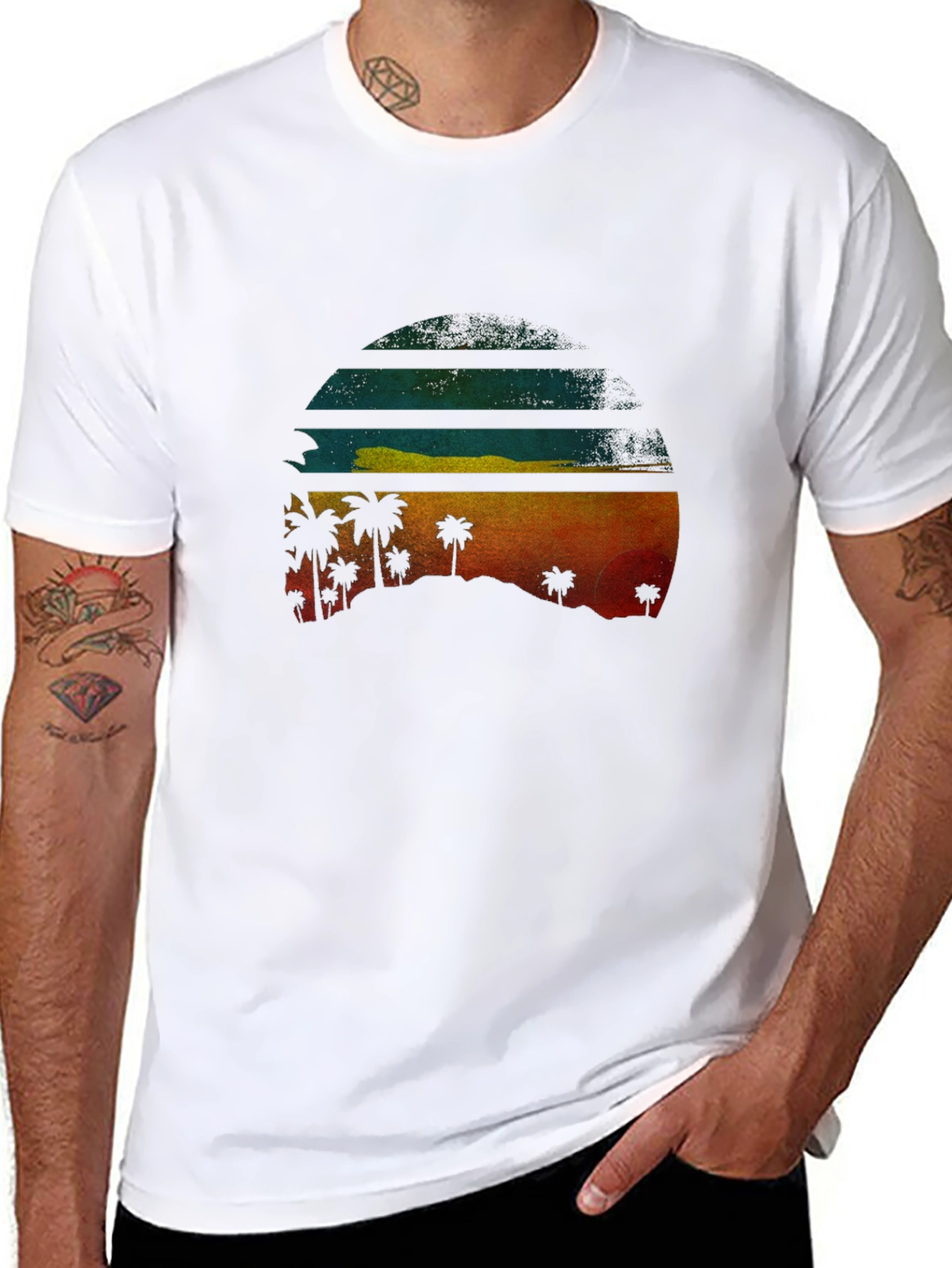 Tropical Sunset Graphic Tee - Island Vibes