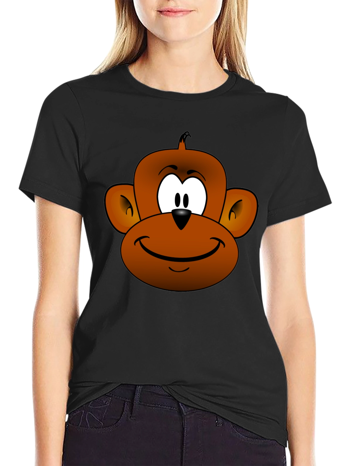 Cartoon Monkey Face T-Shirt