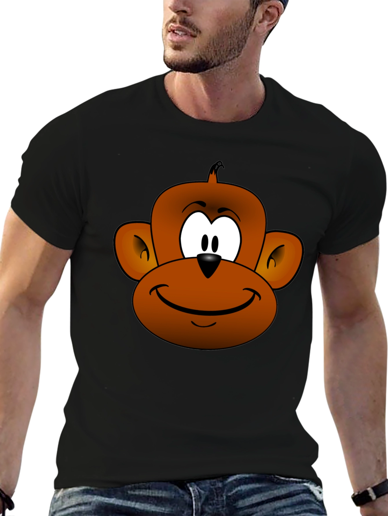 Cartoon Monkey Face T-Shirt