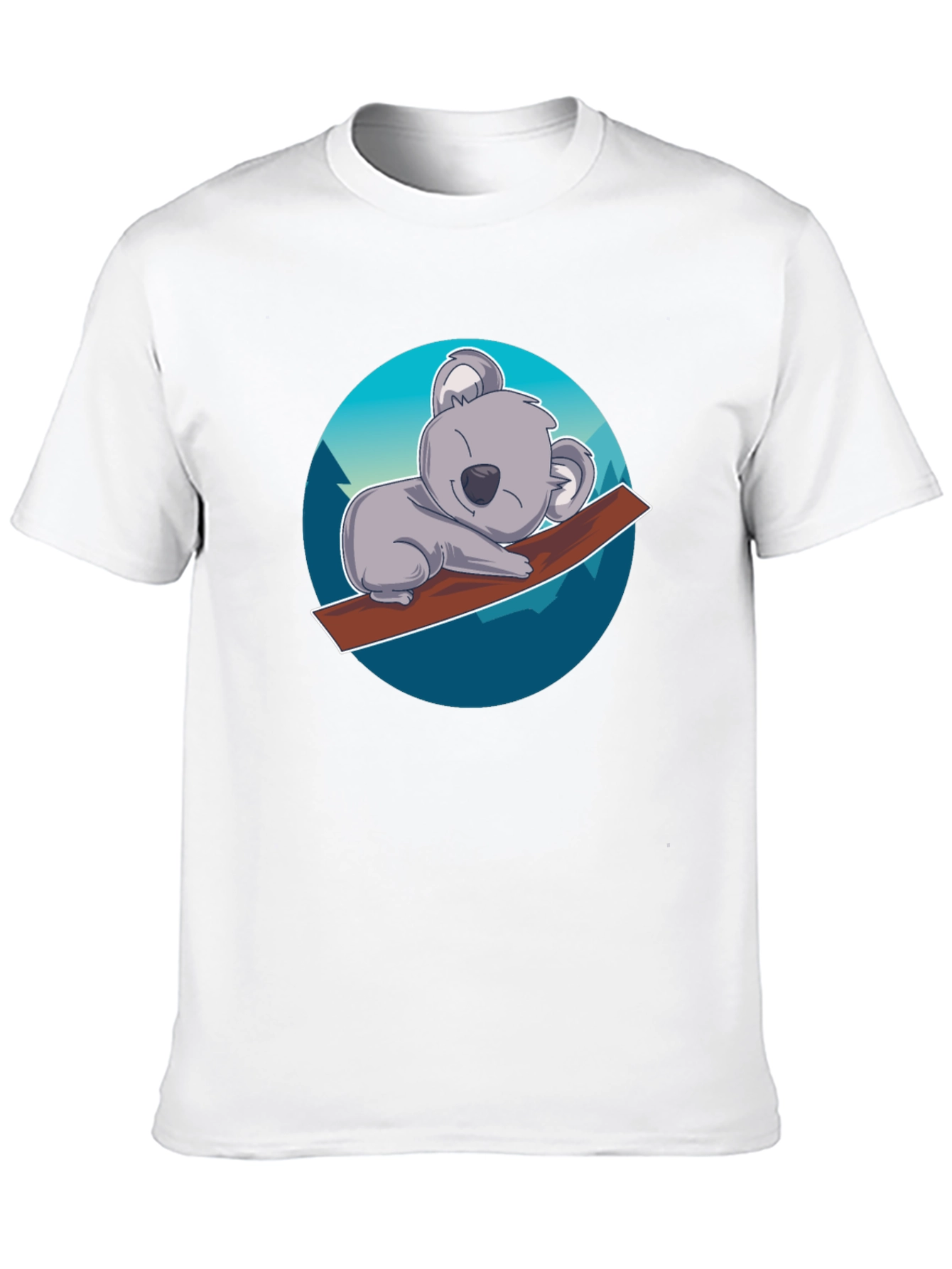 Cute Koala on Branch T-Shirt - Black