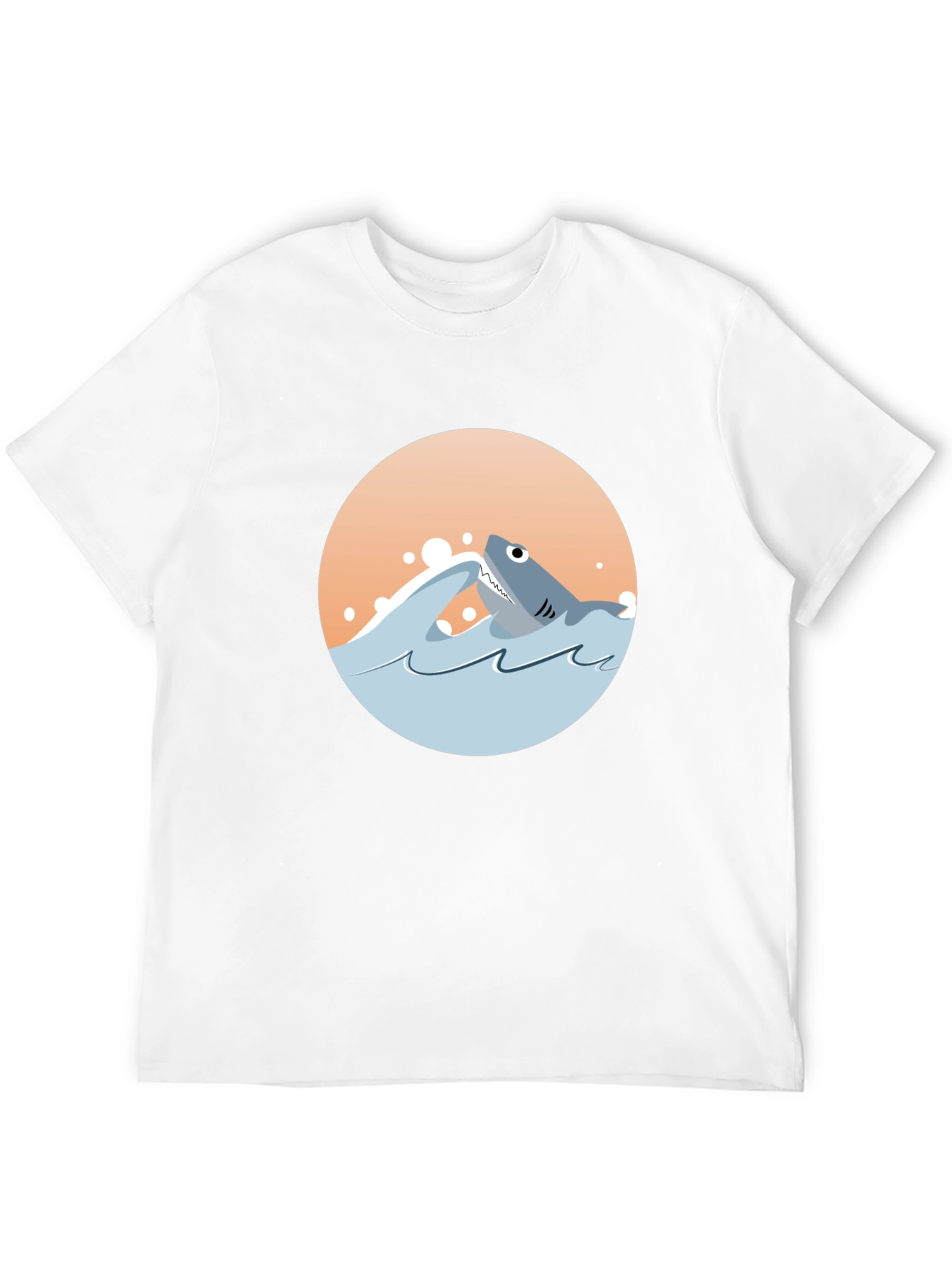 Shark Graphic Tee - Black Cotton Crewneck T-Shirt