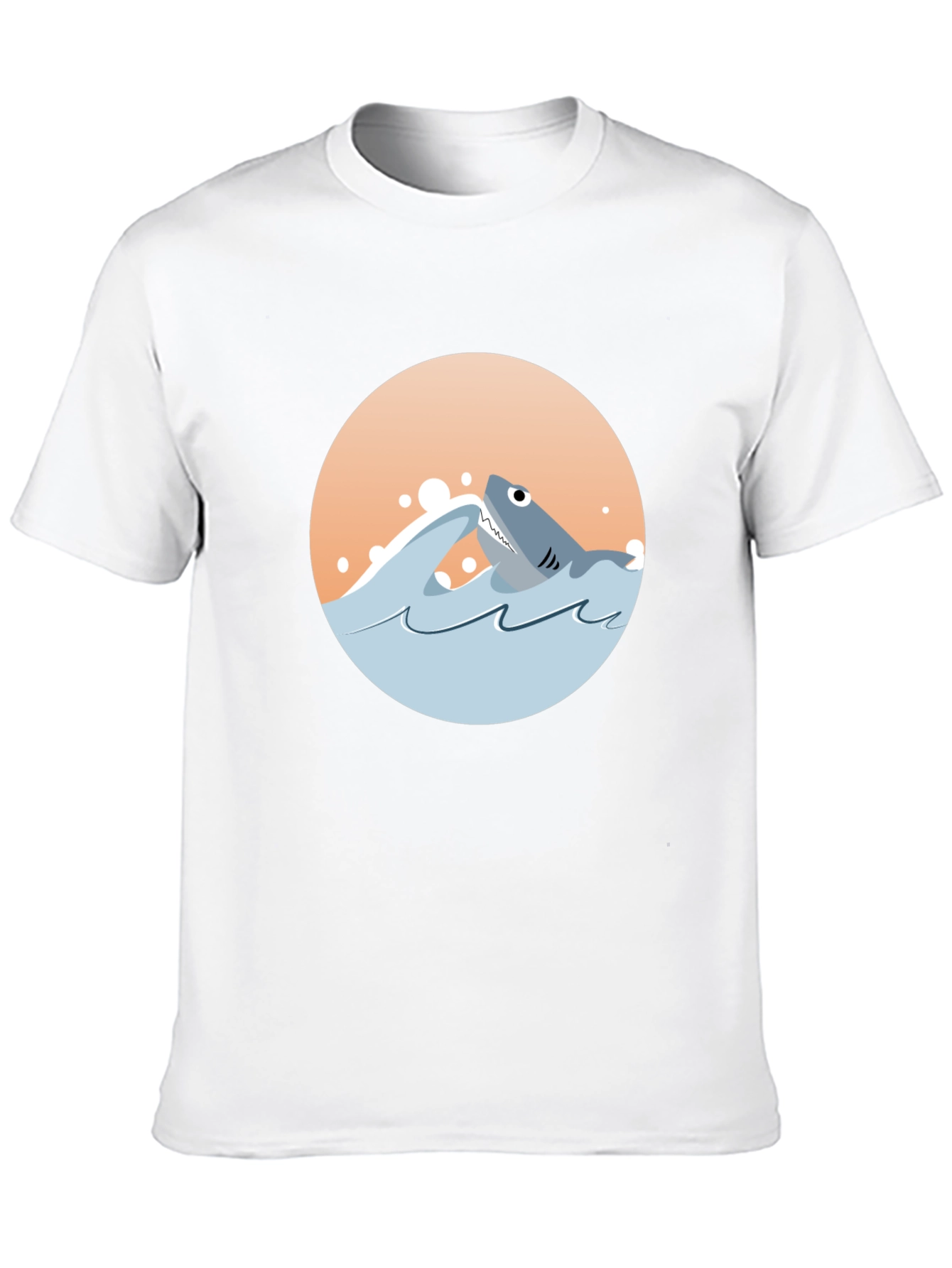 Shark Graphic Tee - Black Cotton Crewneck T-Shirt