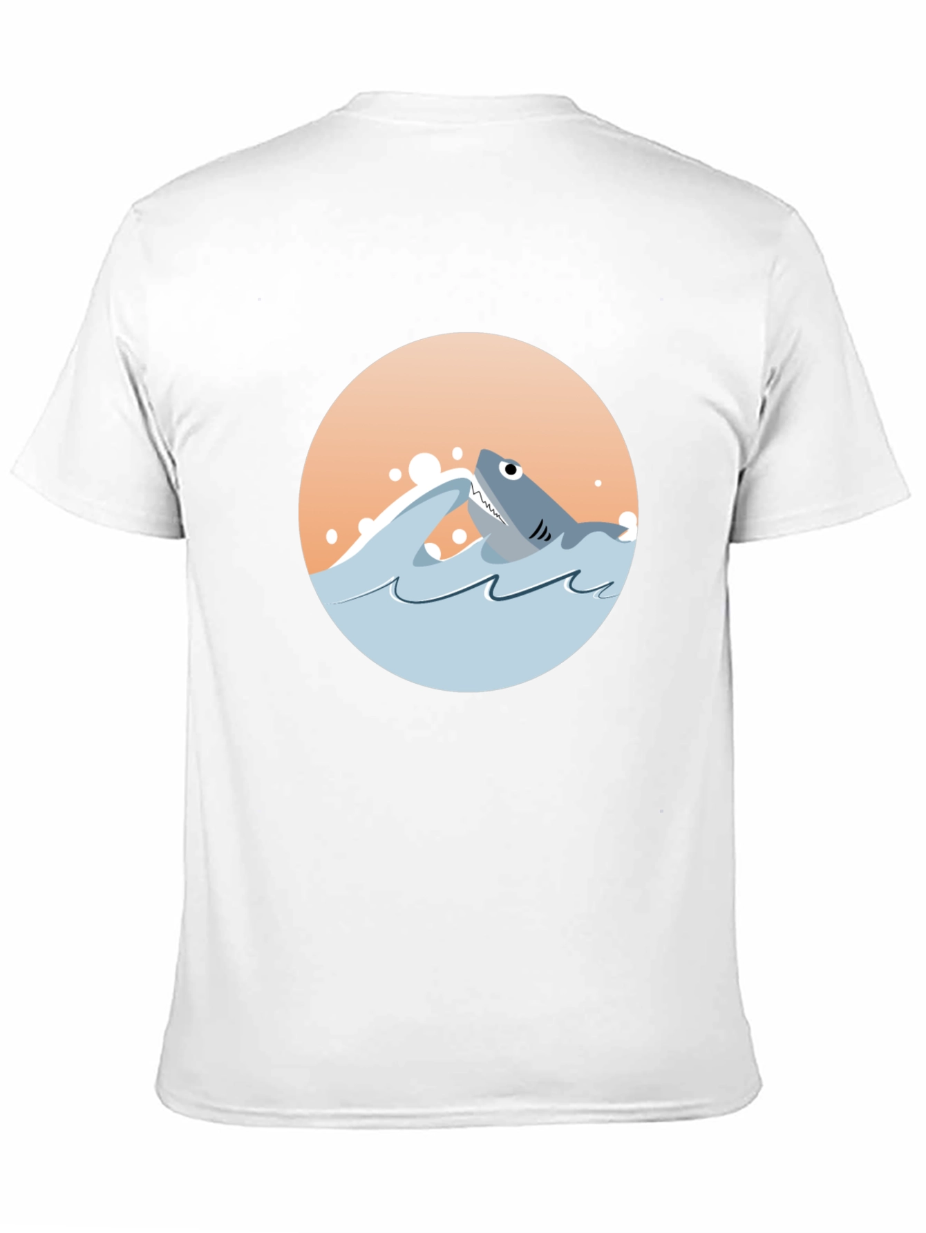 Shark Graphic Tee - Black Cotton Crewneck T-Shirt