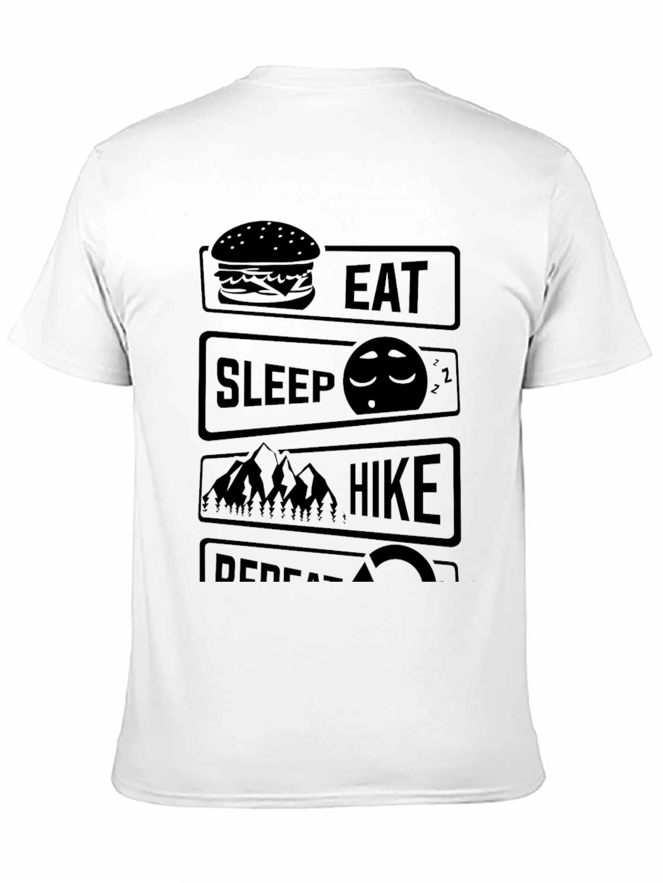 Eat Sleep Hike Repeat Black Graphic Tee