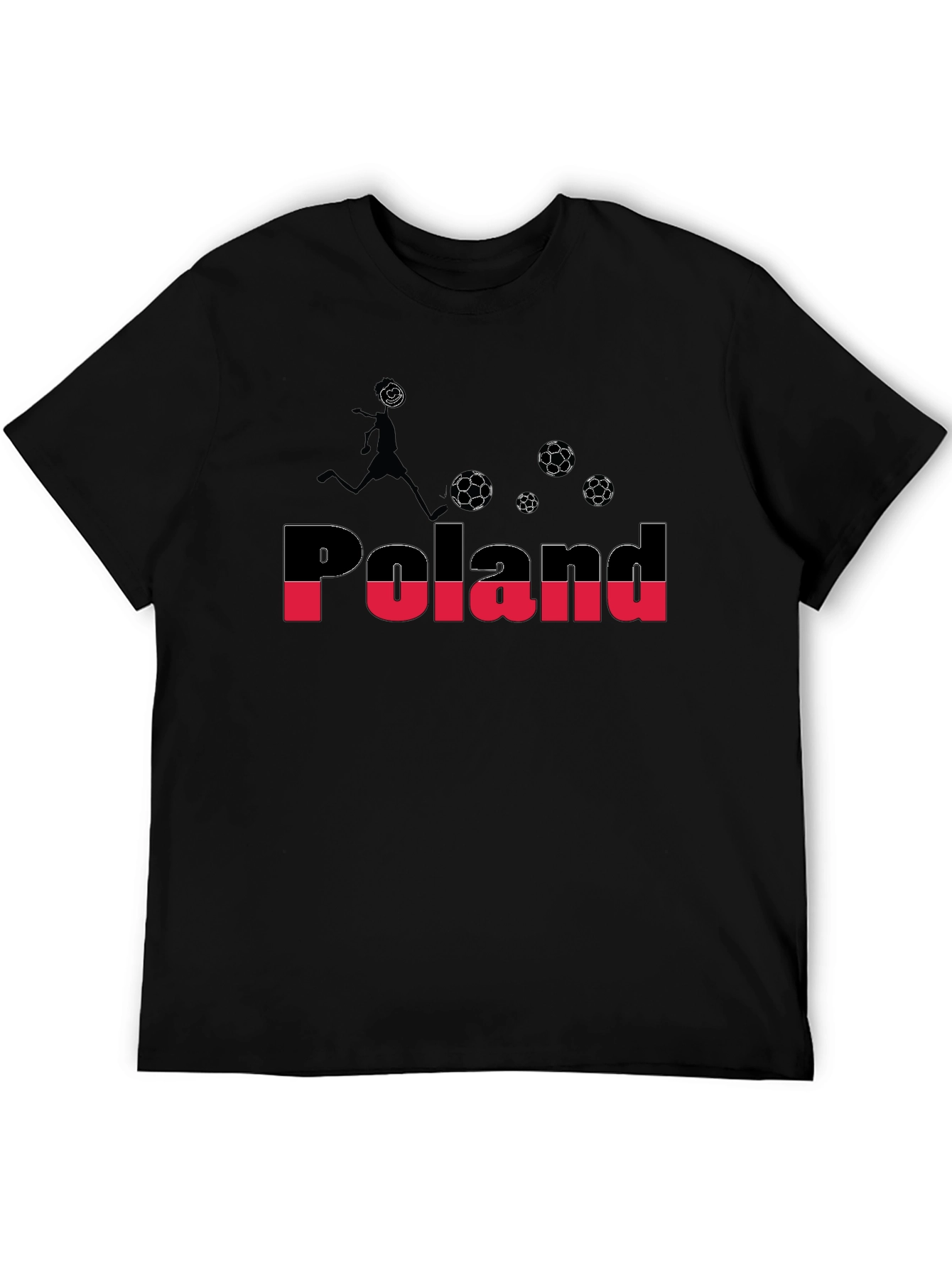 Poland Soccer Graphic Tee - Black