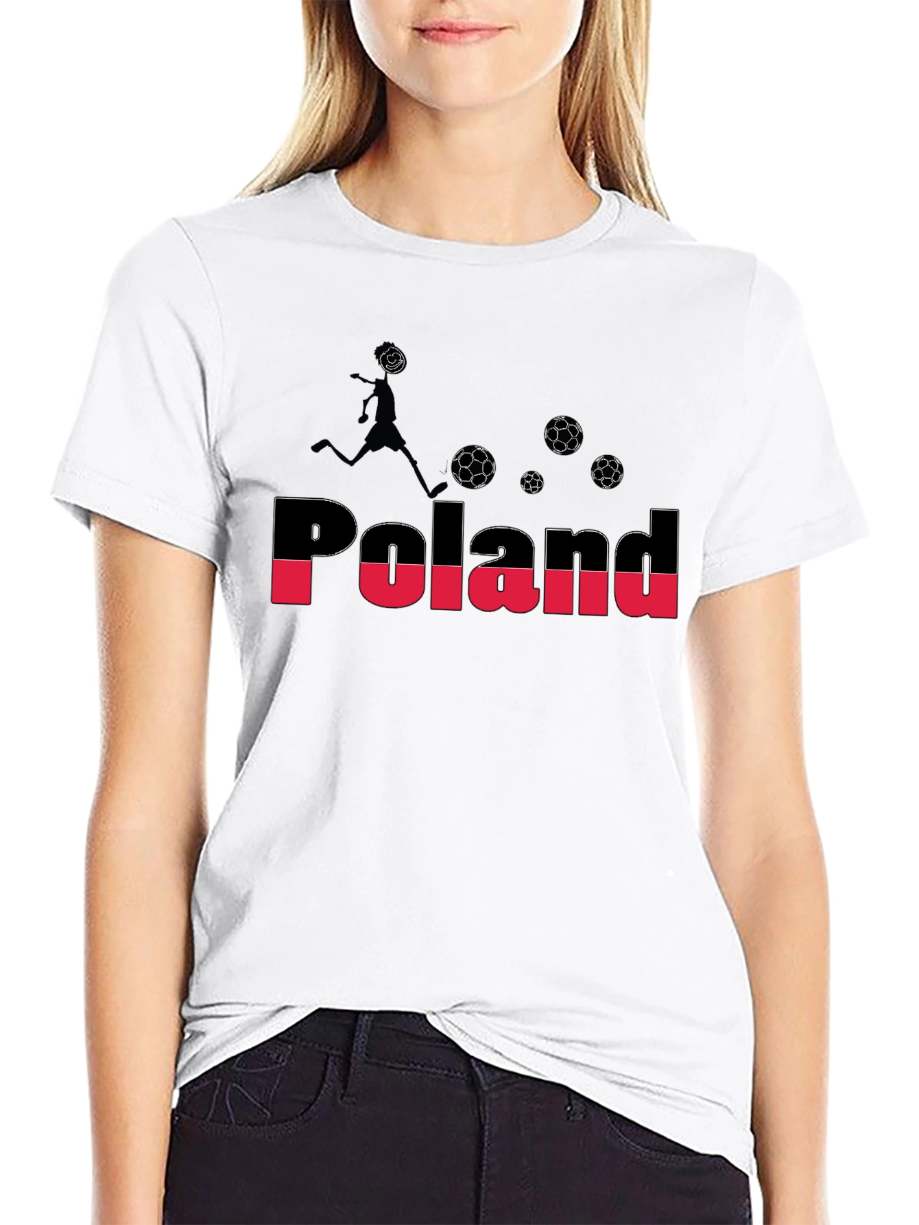 Poland Soccer Graphic Tee - Black