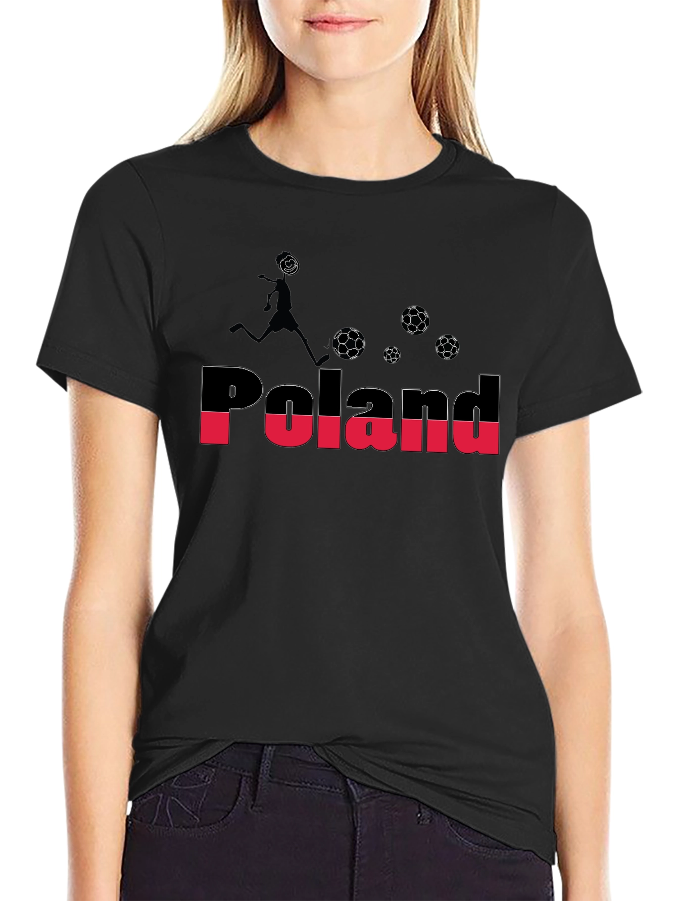 Poland Soccer Graphic Tee - Black