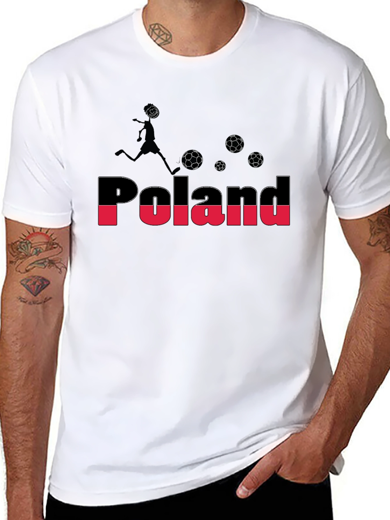 Poland Soccer Graphic Tee - Black