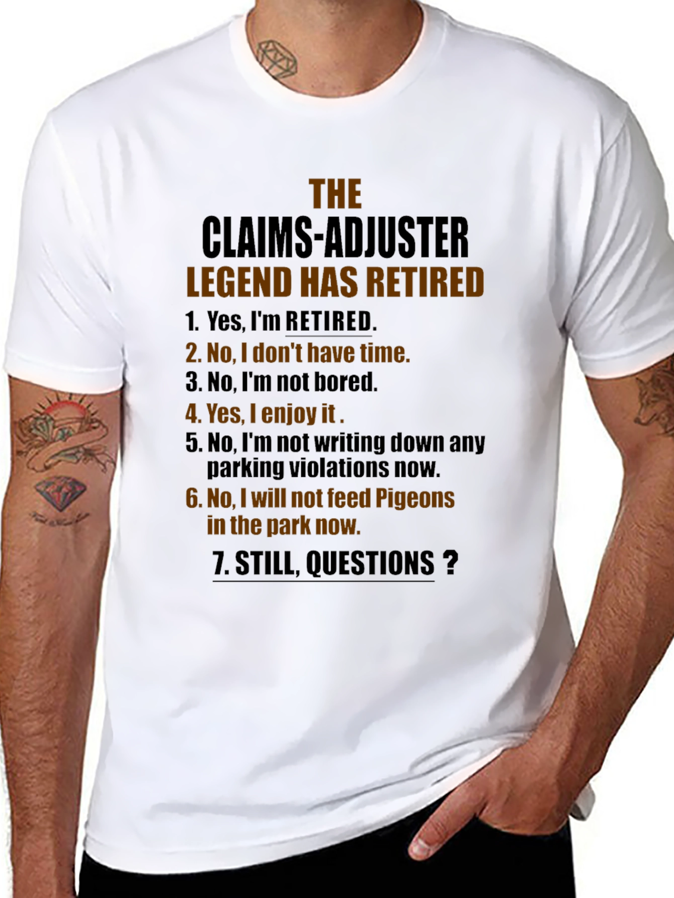 Retired Claims Adjuster Legend Graphic T-Shirt