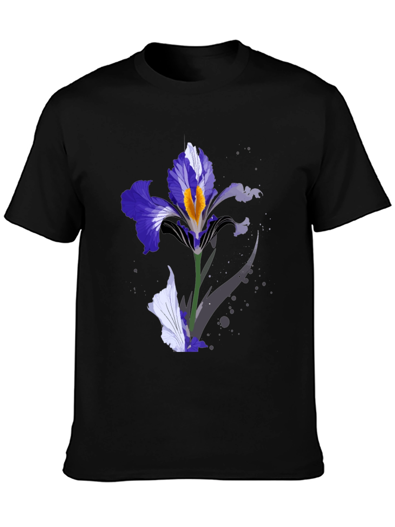 Floral Iris T-Shirt - Black