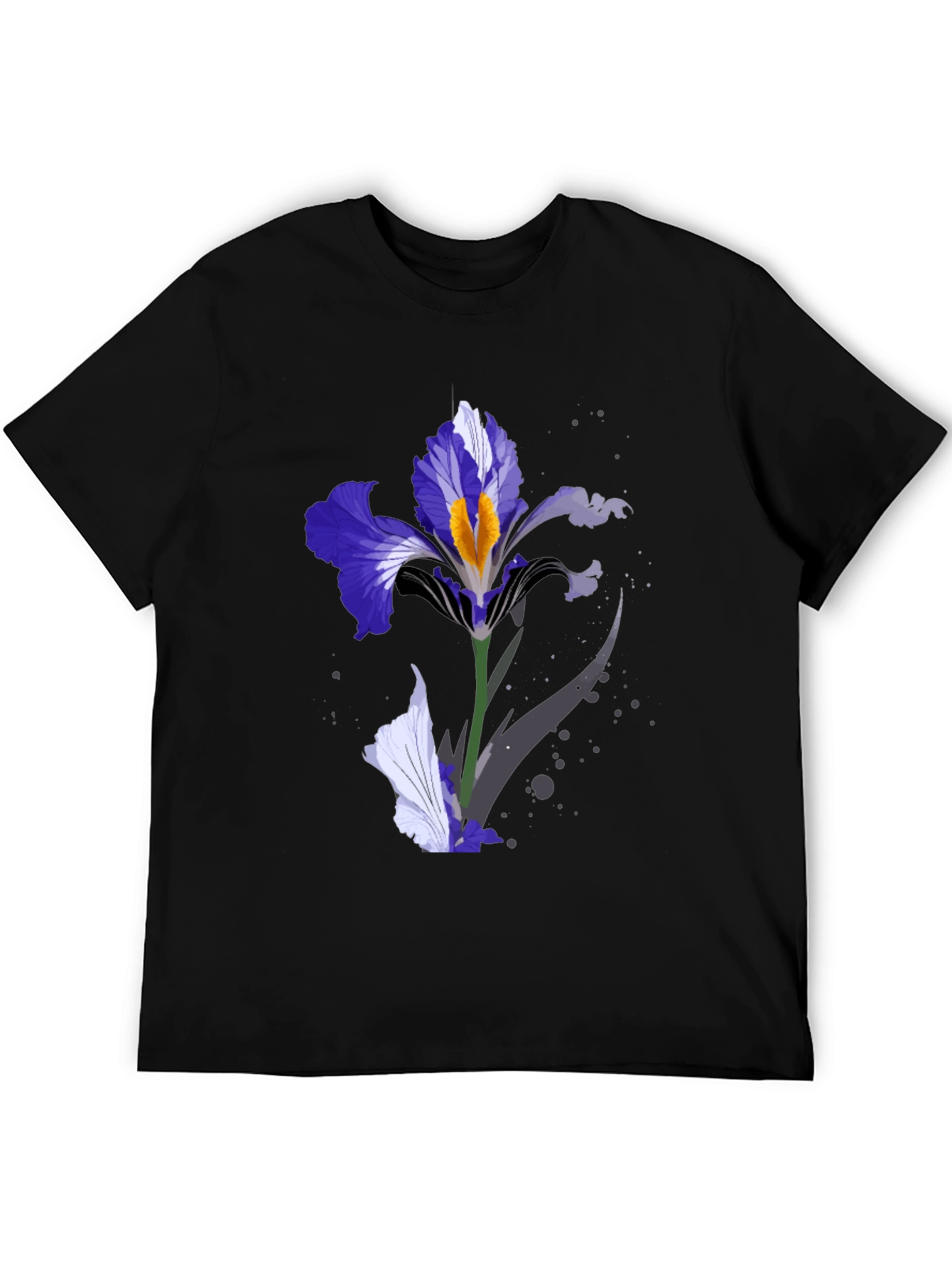 Floral Iris T-Shirt - Black