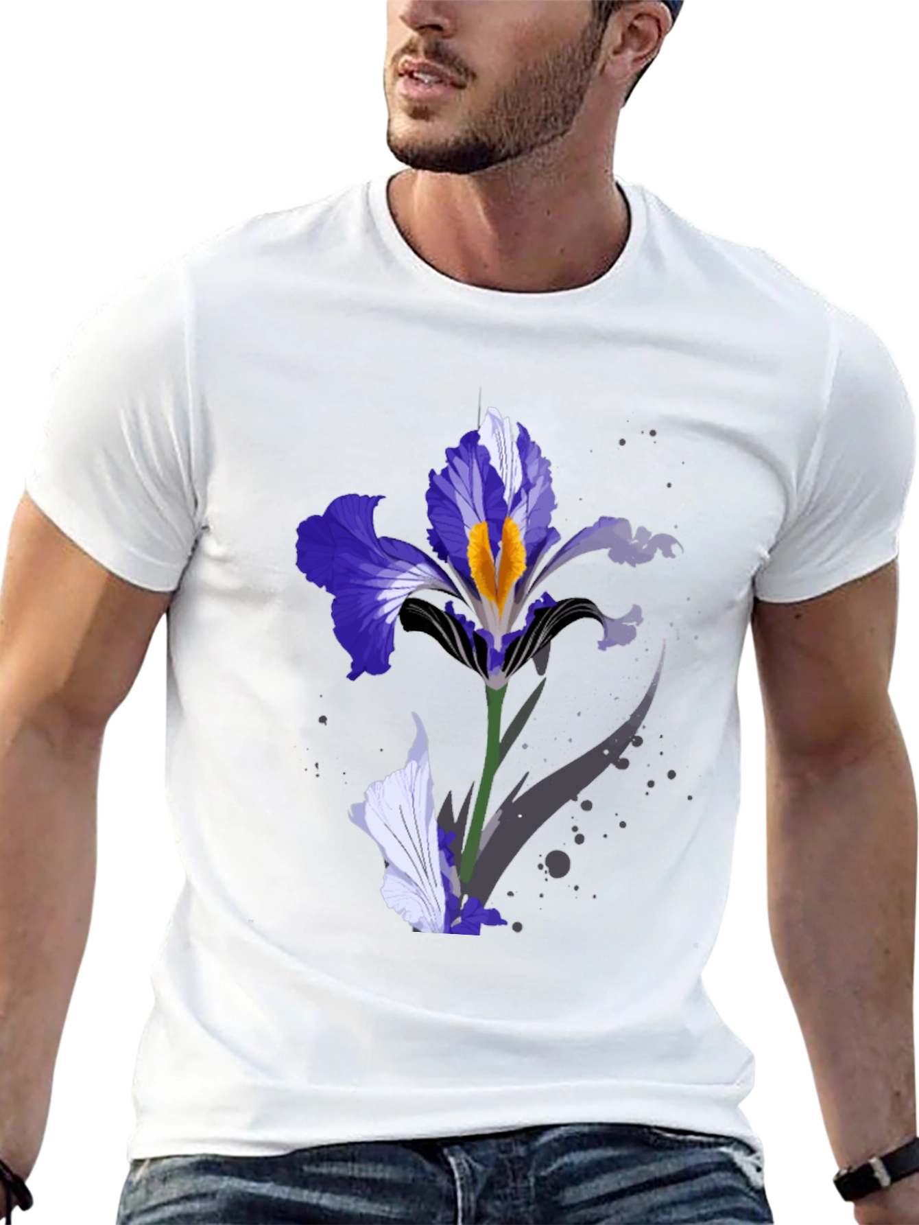 Floral Iris T-Shirt - Black