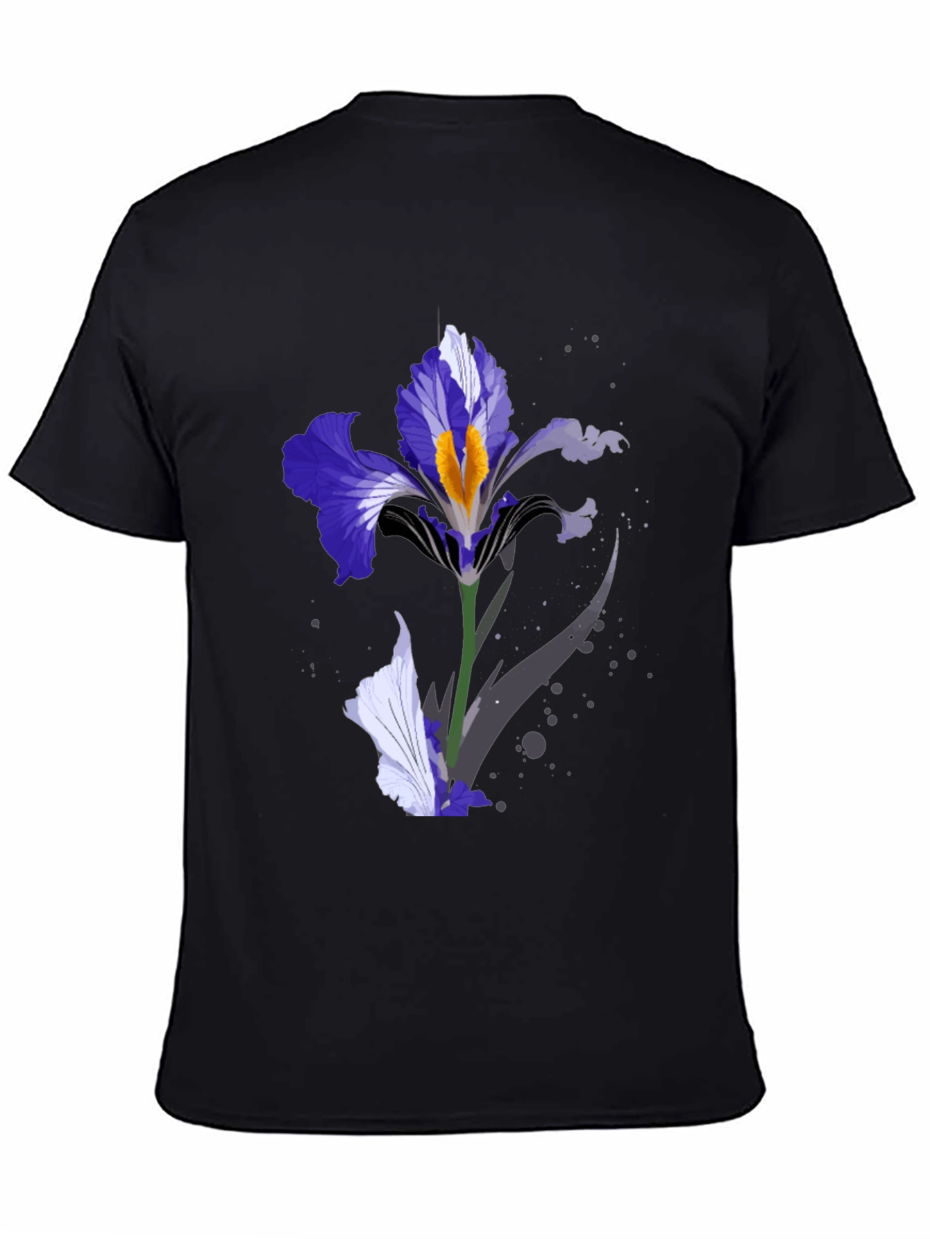 Floral Iris T-Shirt - Black