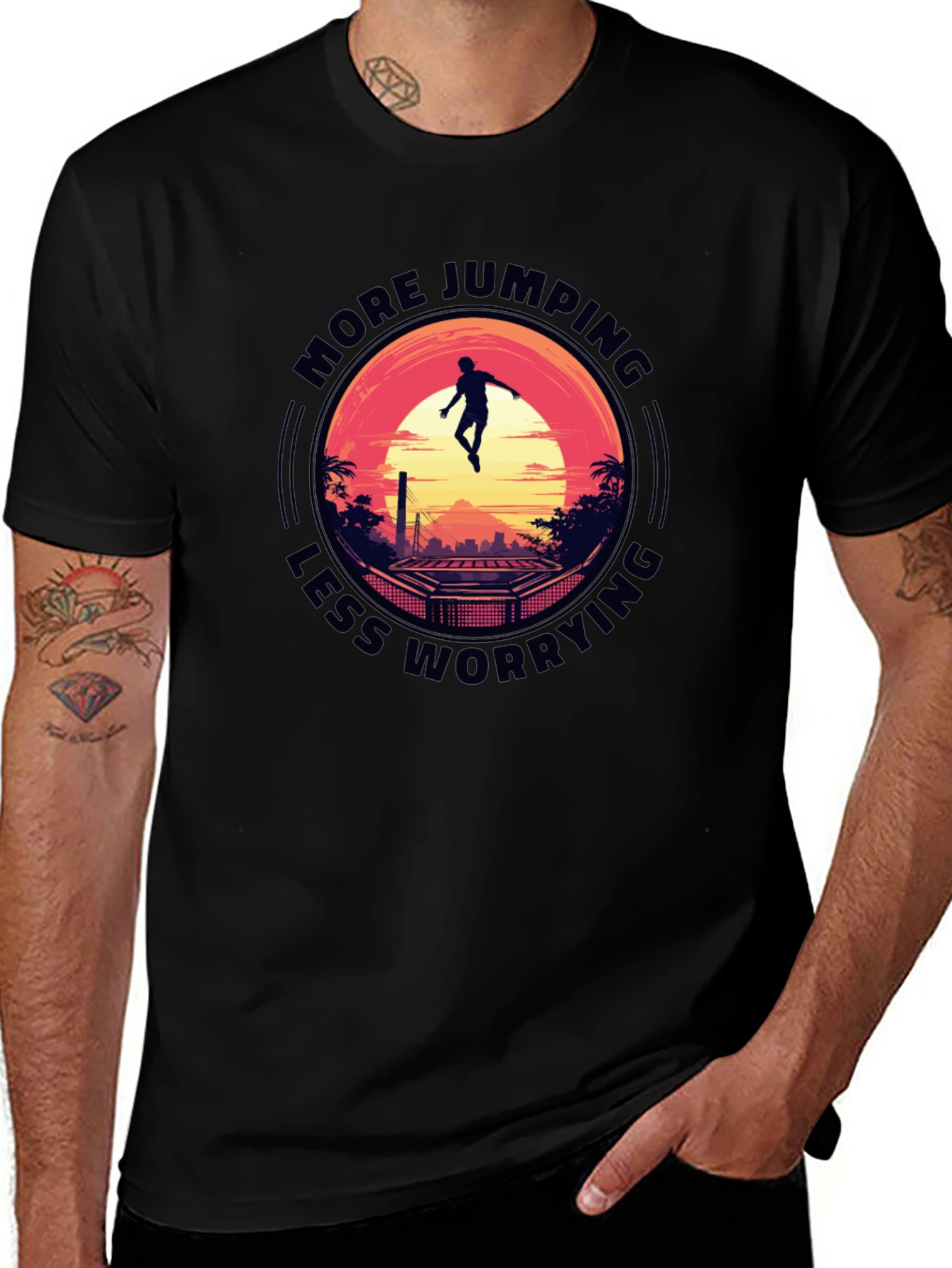 More Jumping Less Worrying Graphic T-Shirt
